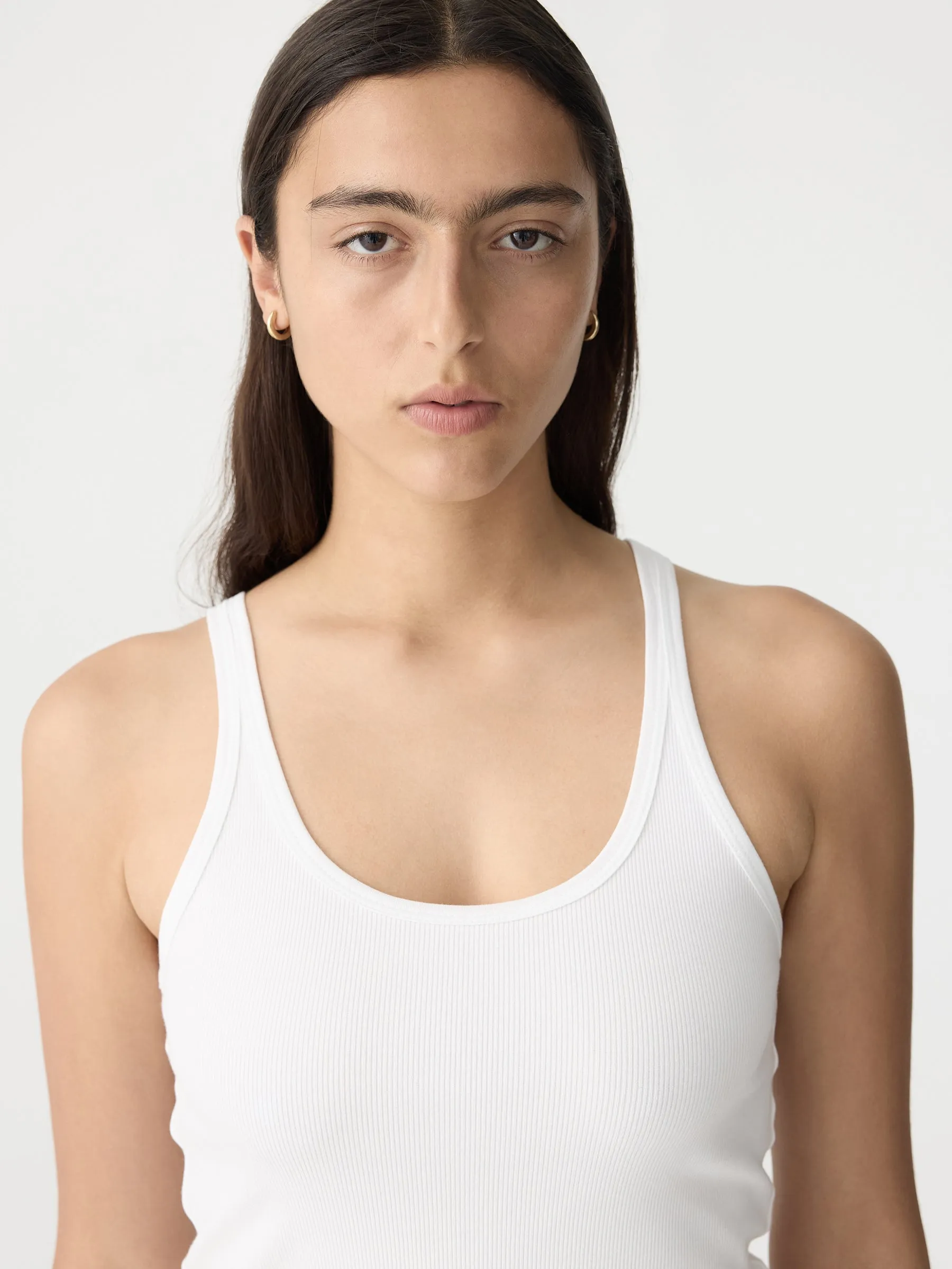 Slim Scoop Rib Tank sold by Bassike product image thumbnail 3