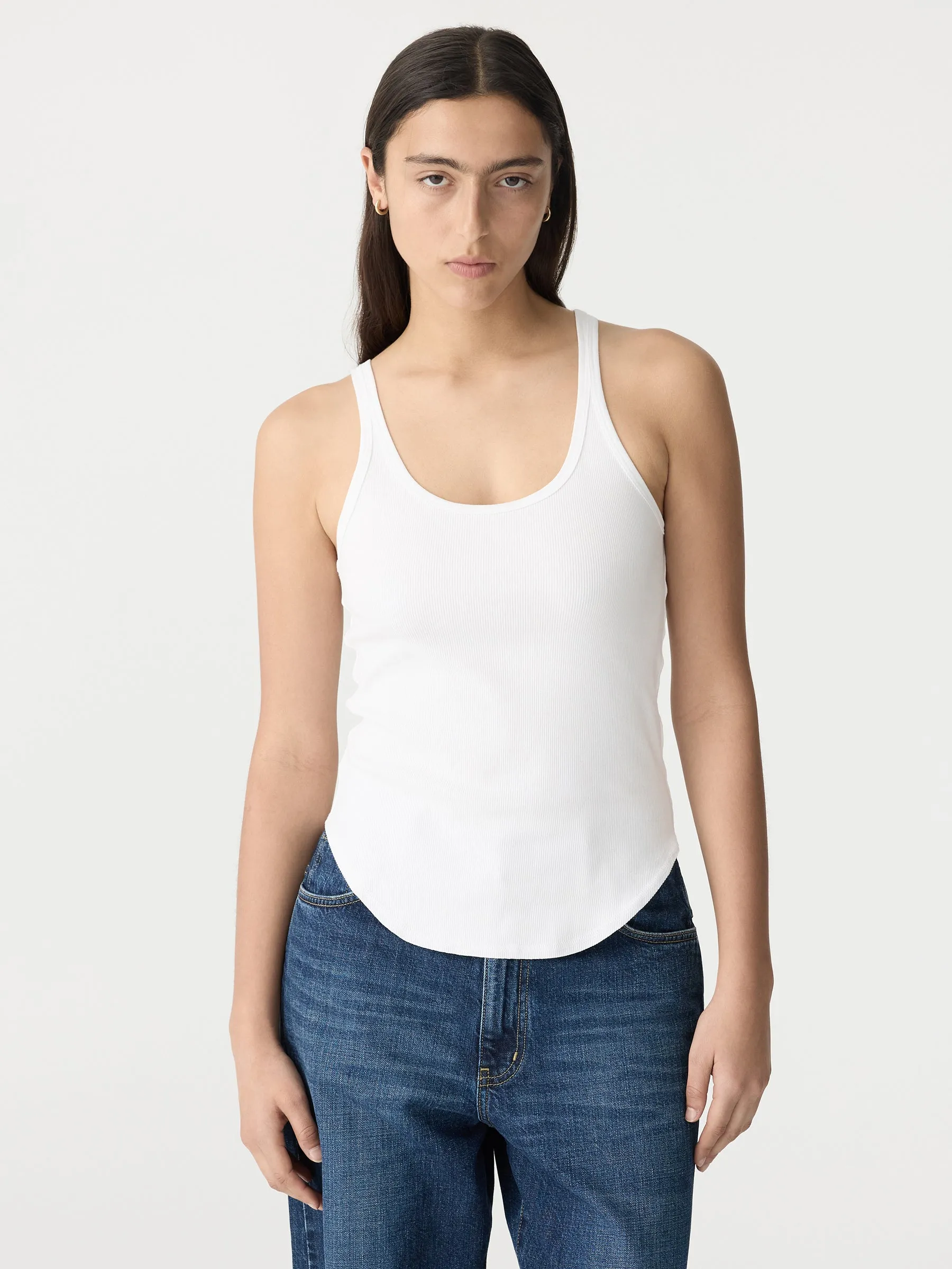 Slim Scoop Rib Tank sold by Bassike product image thumbnail 2