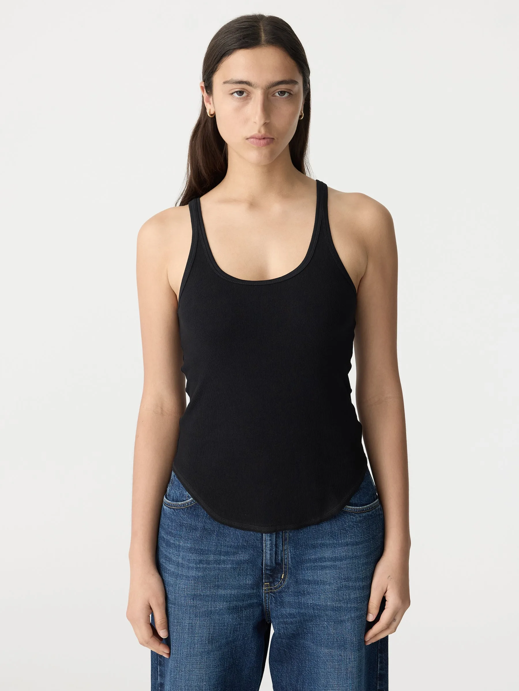 Slim Scoop Rib Tank sold by Bassike product image thumbnail 2