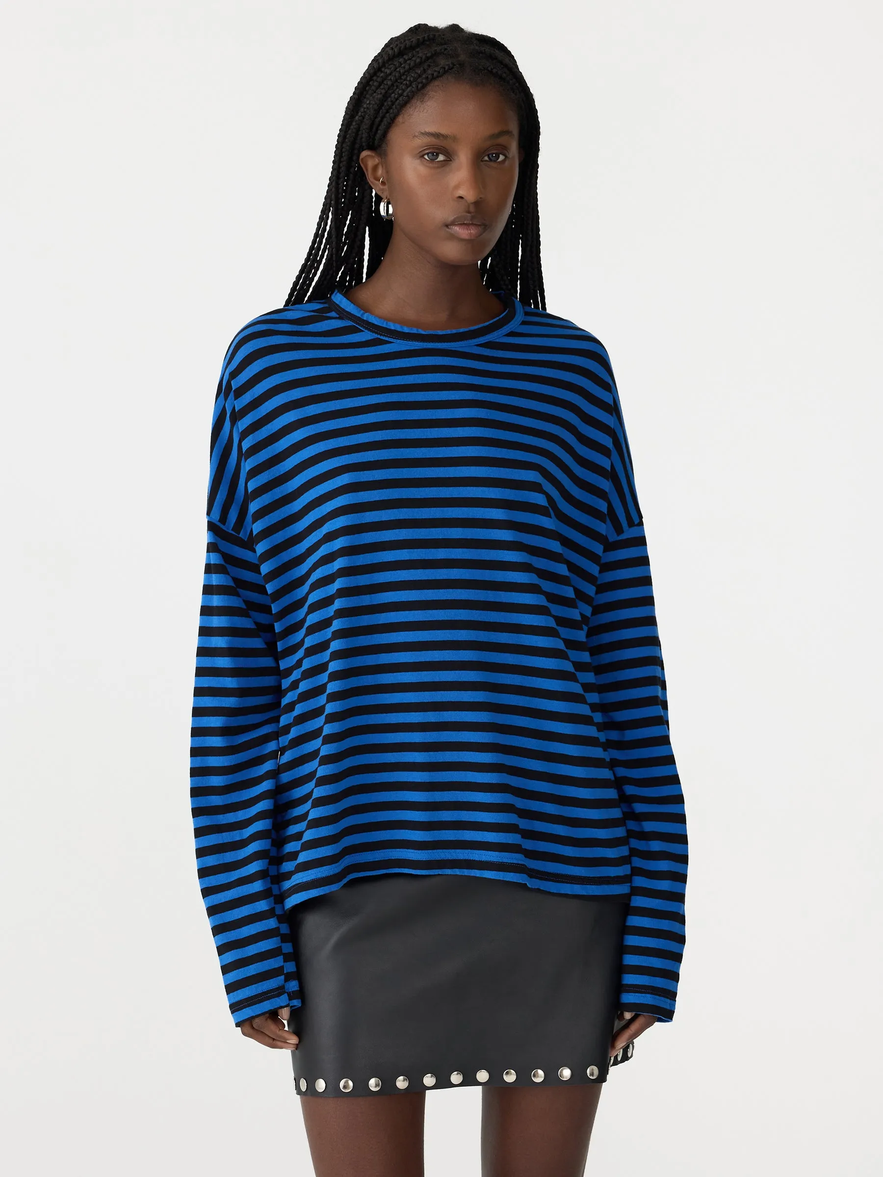 Stripe Boxy Heritage Long Sleeve T-Shirt sold by Bassike product image thumbnail 2