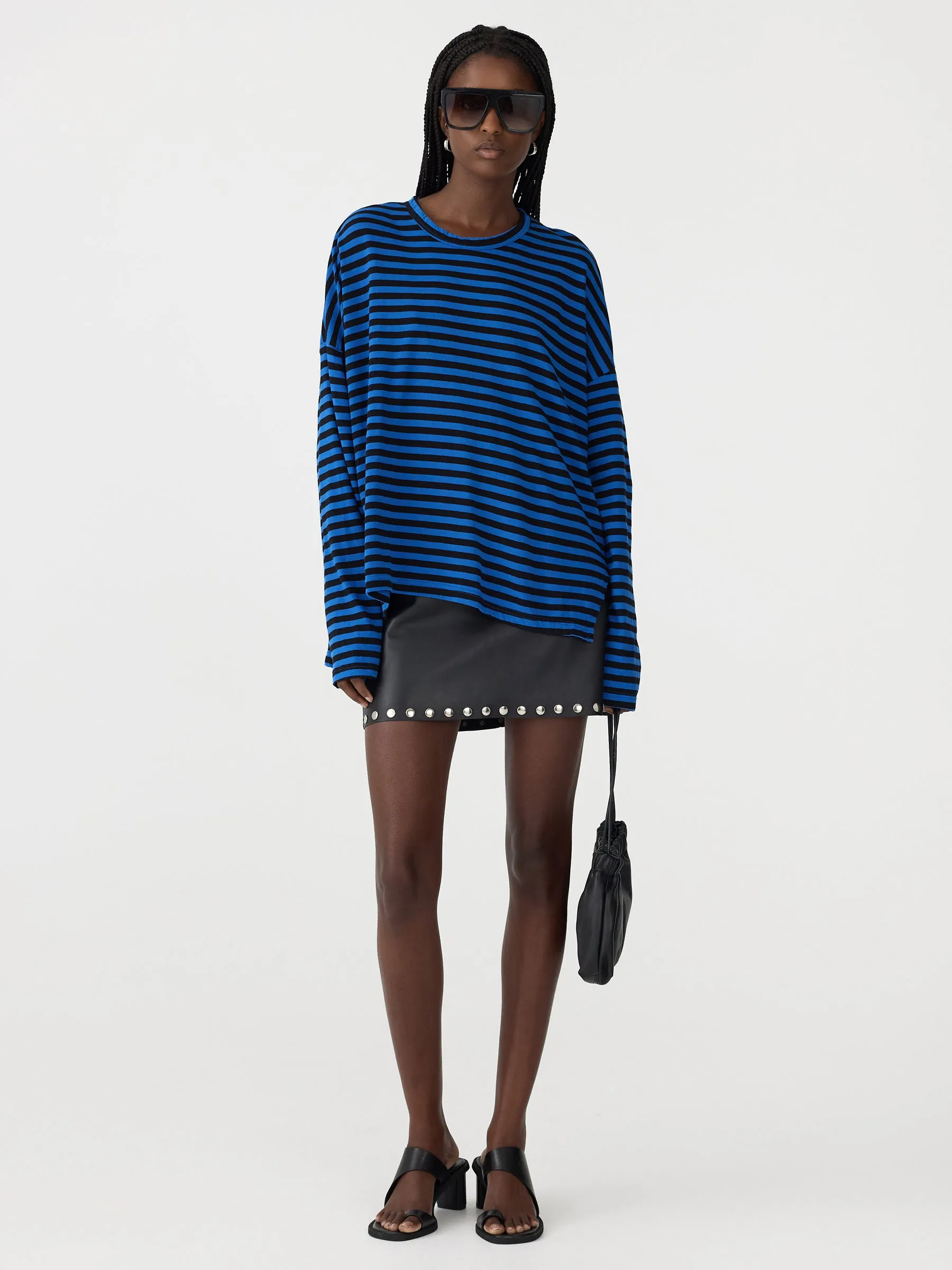 Stripe Boxy Heritage Long Sleeve T-Shirt sold by Bassike