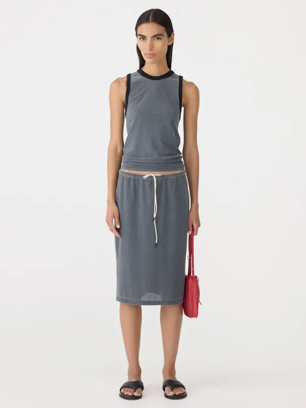 Mesh Pull On Seam Detail Skirt sold by Bassike