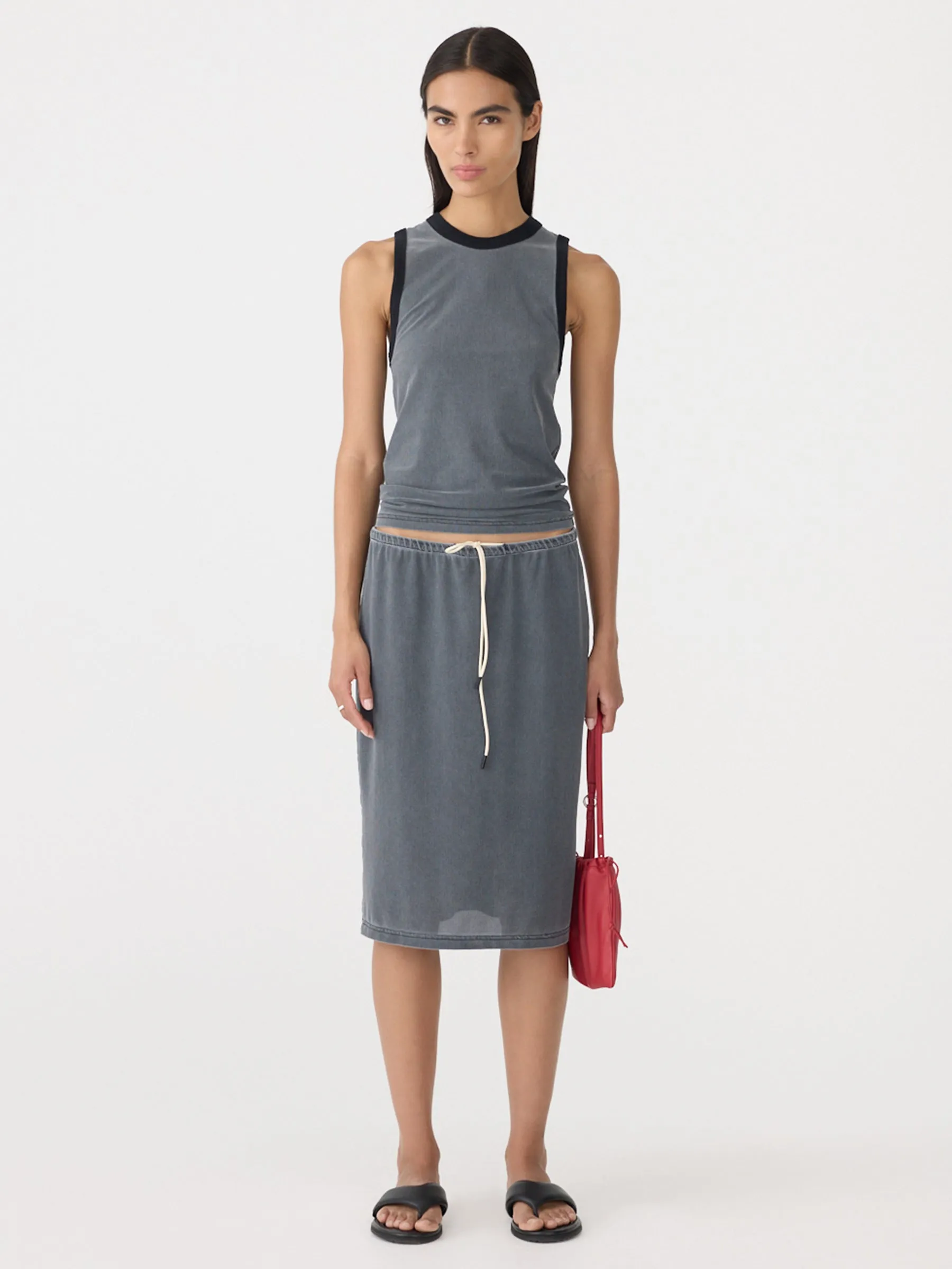 Mesh Pull On Seam Detail Skirt sold by Bassike