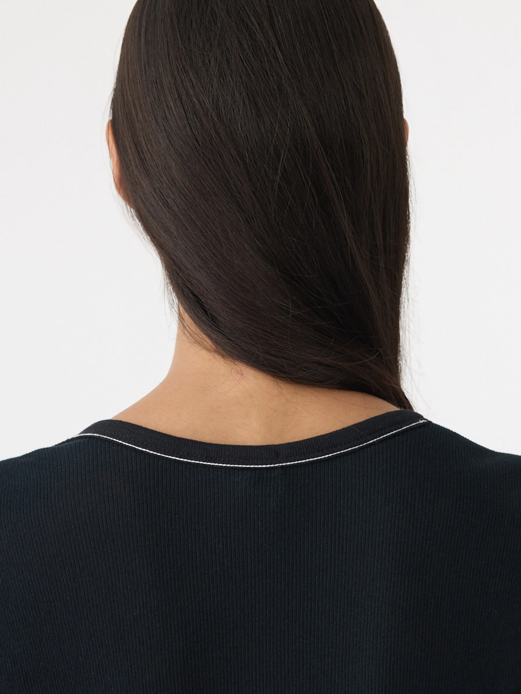 Sheer Rib V-Neck Muscle Tank sold by Bassike product image thumbnail 4