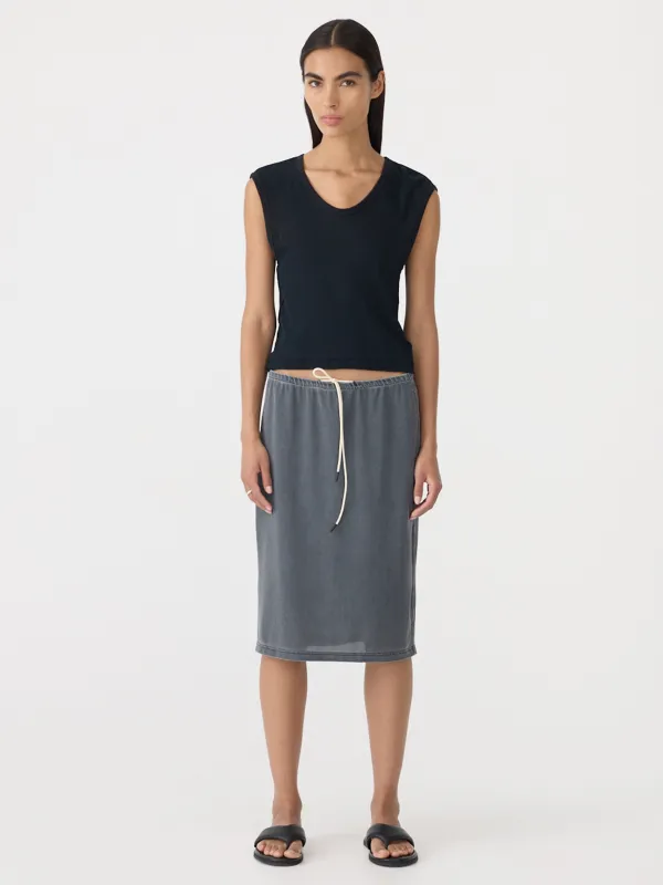 Sheer Rib V-Neck Muscle Tank sold by Bassike