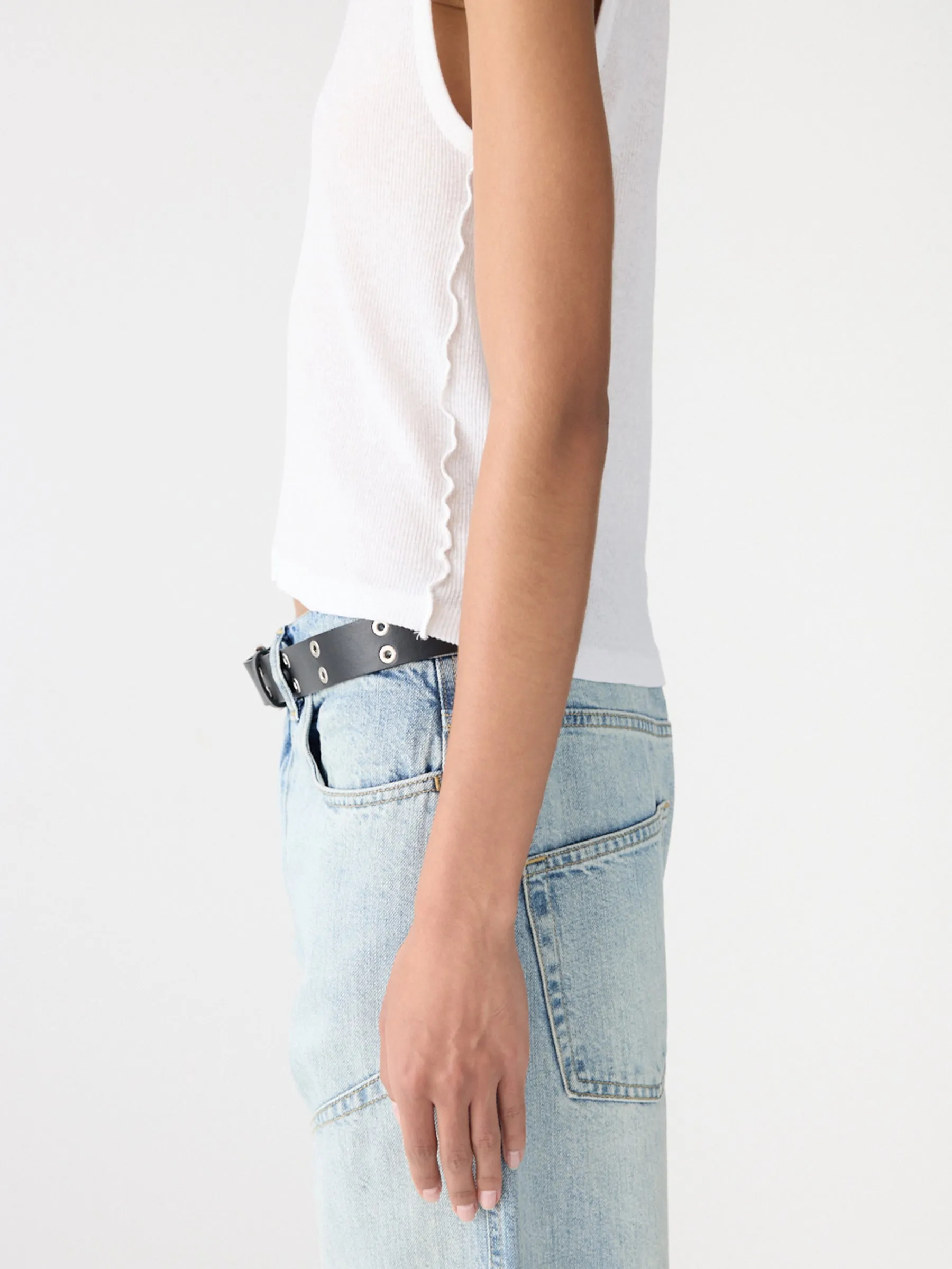 Sheer Rib V-Neck Muscle Tank sold by Bassike product image thumbnail 3