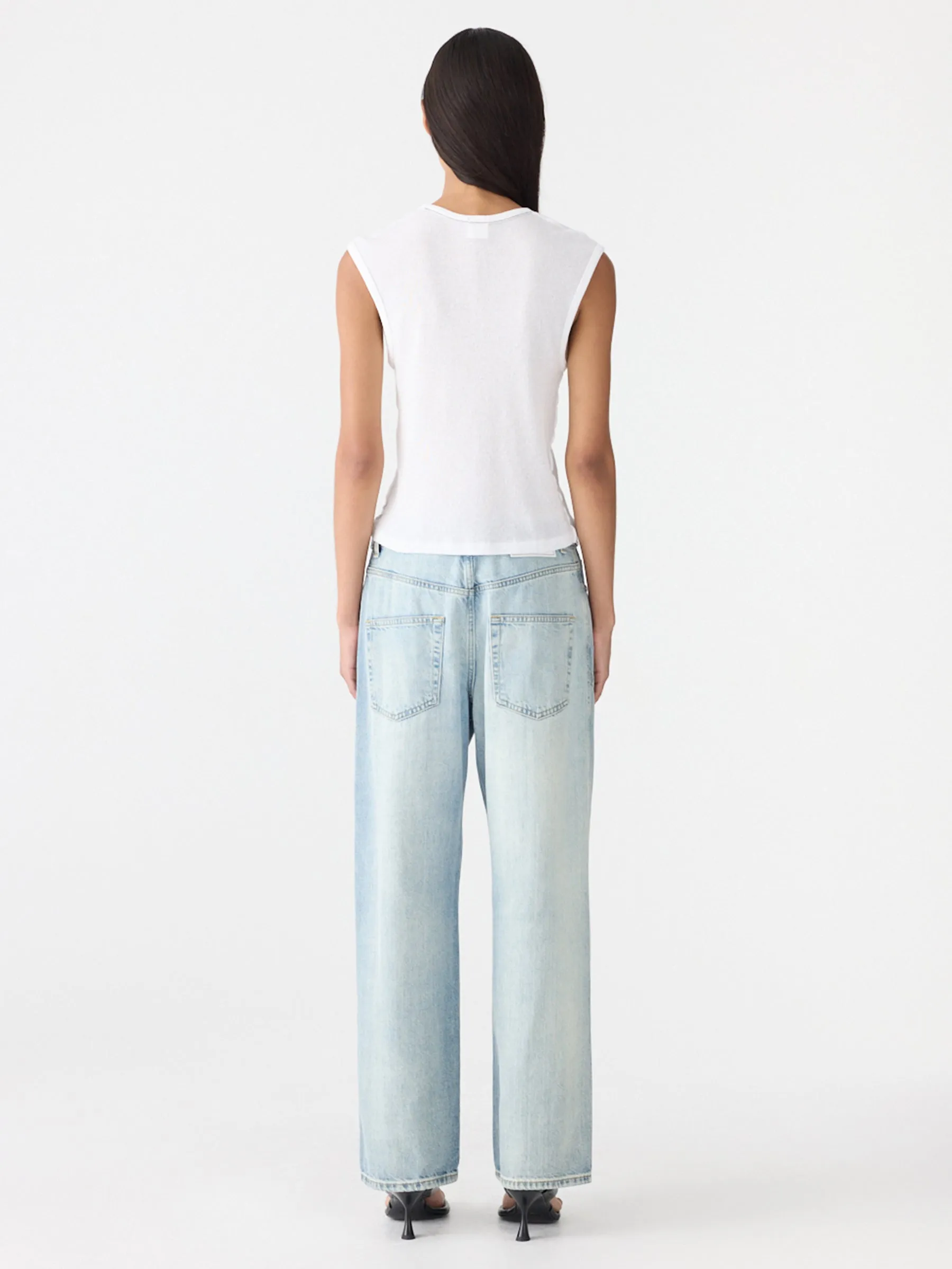 Sheer Rib V-Neck Muscle Tank sold by Bassike product image thumbnail 5