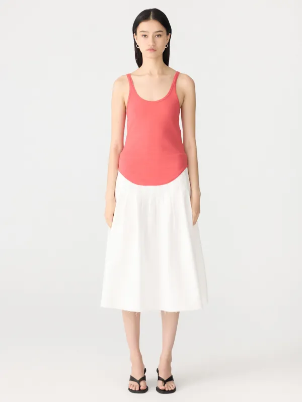 Slim Scoop Rib Tank sold by Bassike