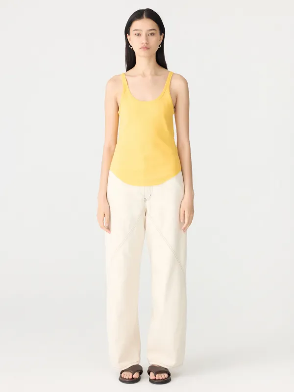 Slim Scoop Rib Tank sold by Bassike