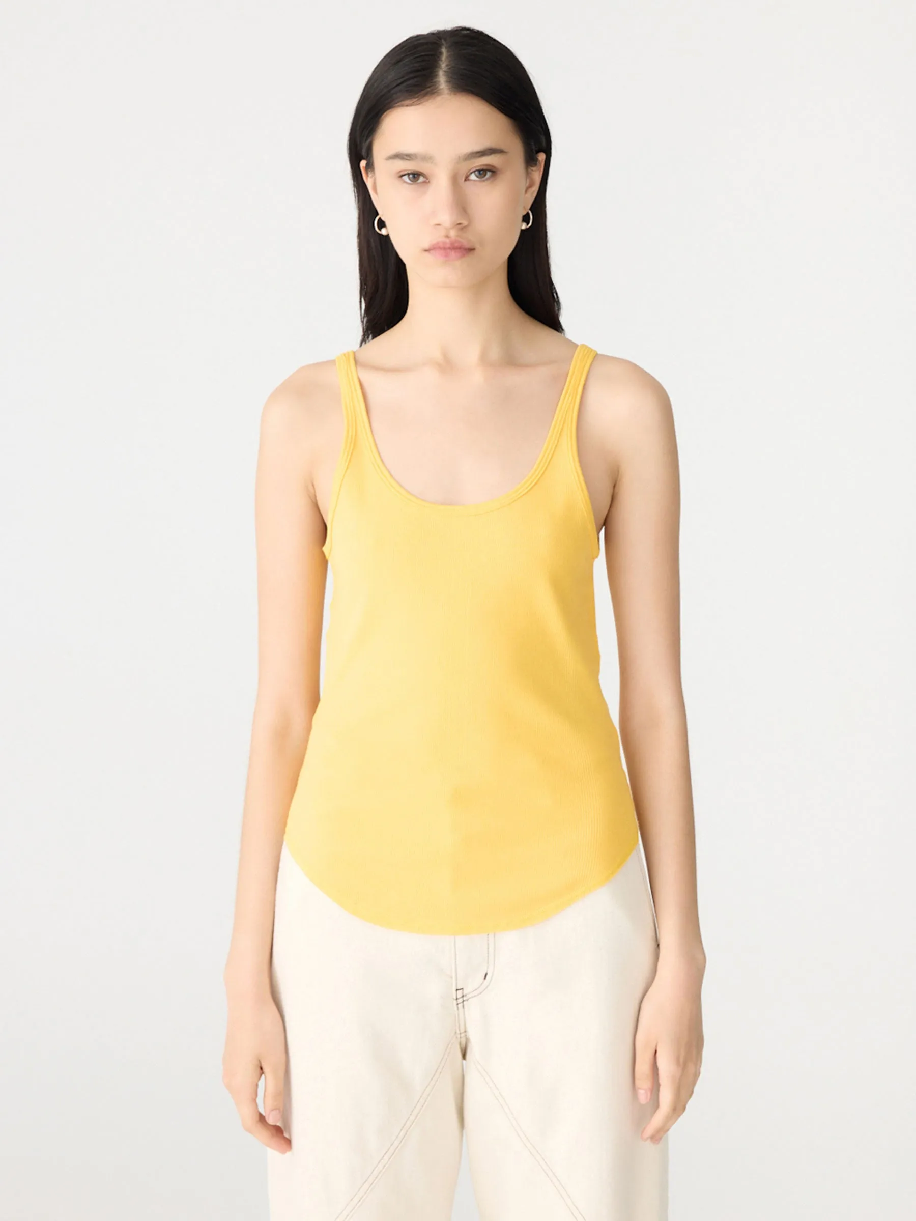 Slim Scoop Rib Tank sold by Bassike product image thumbnail 2
