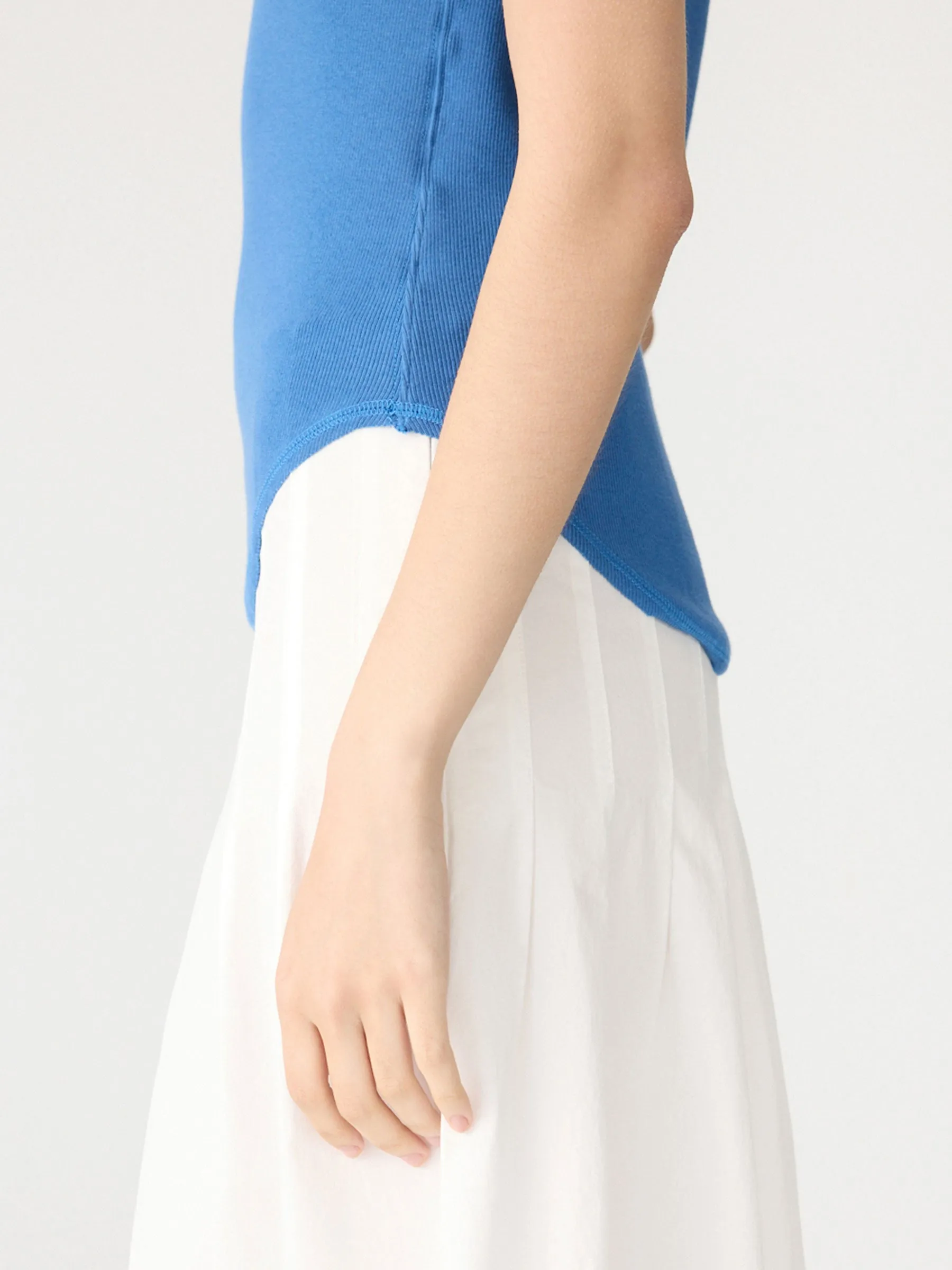 Slim Scoop Rib Tank sold by Bassike product image thumbnail 3