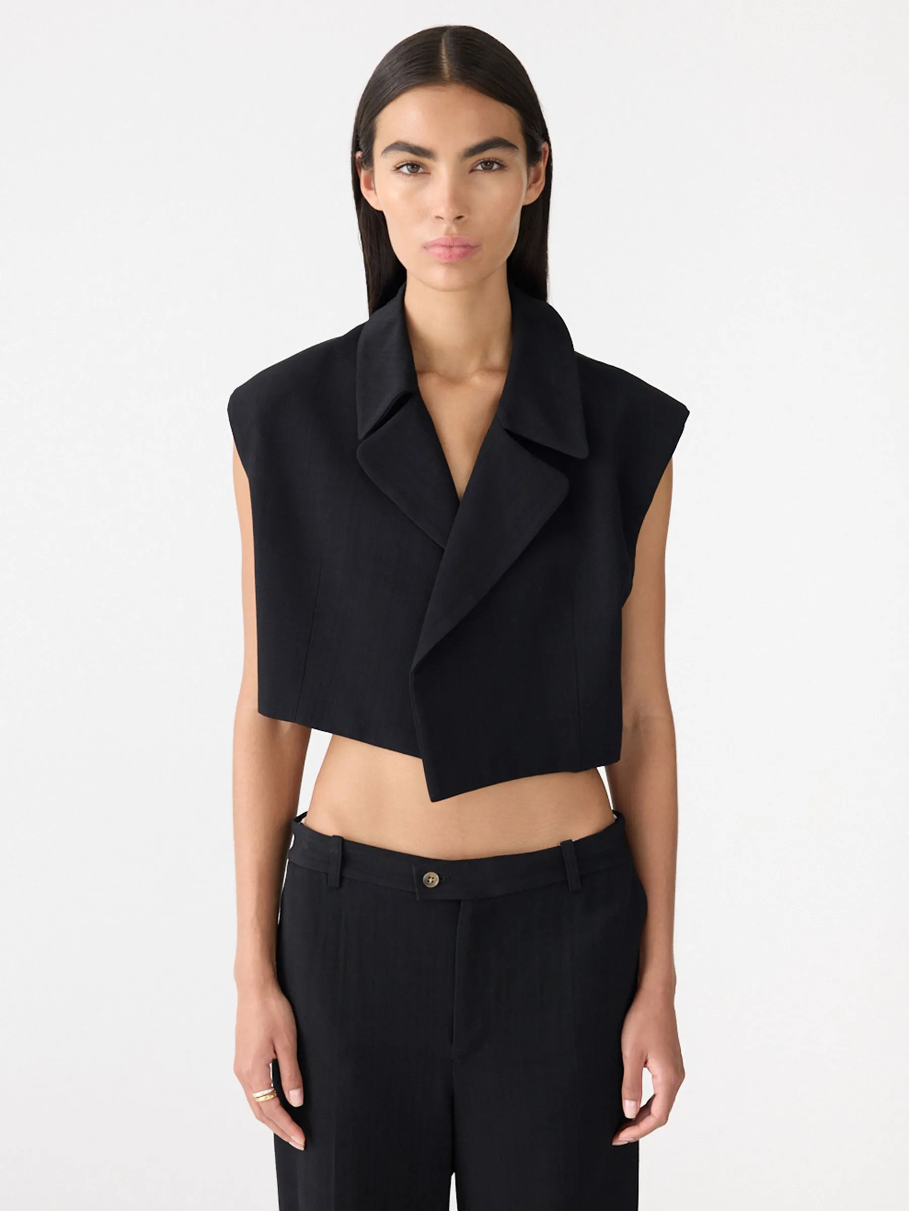 Cropped Tailored Vest sold by Bassike product image thumbnail 2