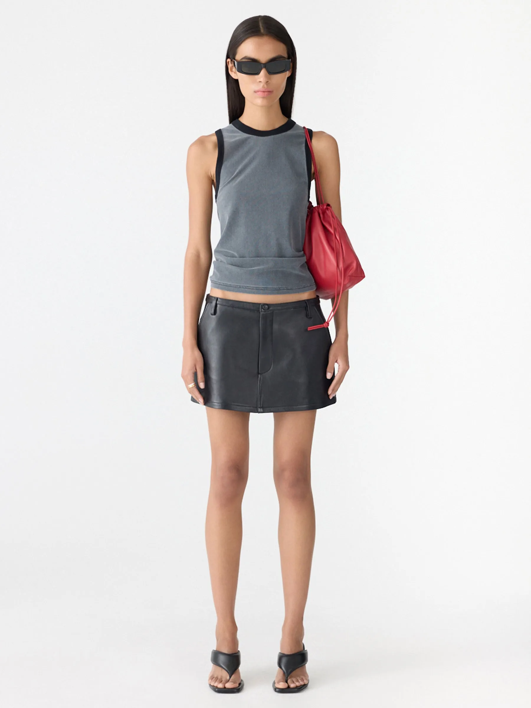 Utility Leather Mini Skort sold by Bassike