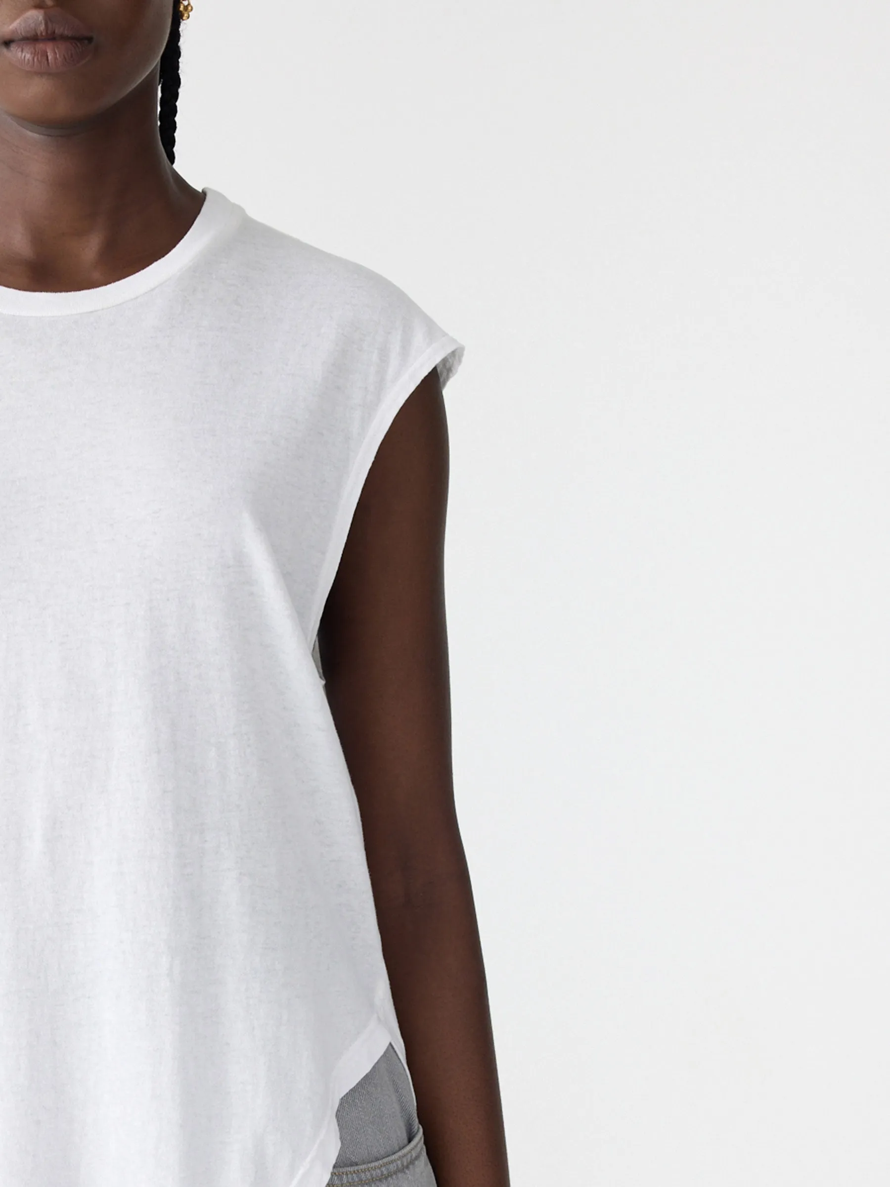 Asymmetric Crew Neck Tank sold by Bassike product image thumbnail 3