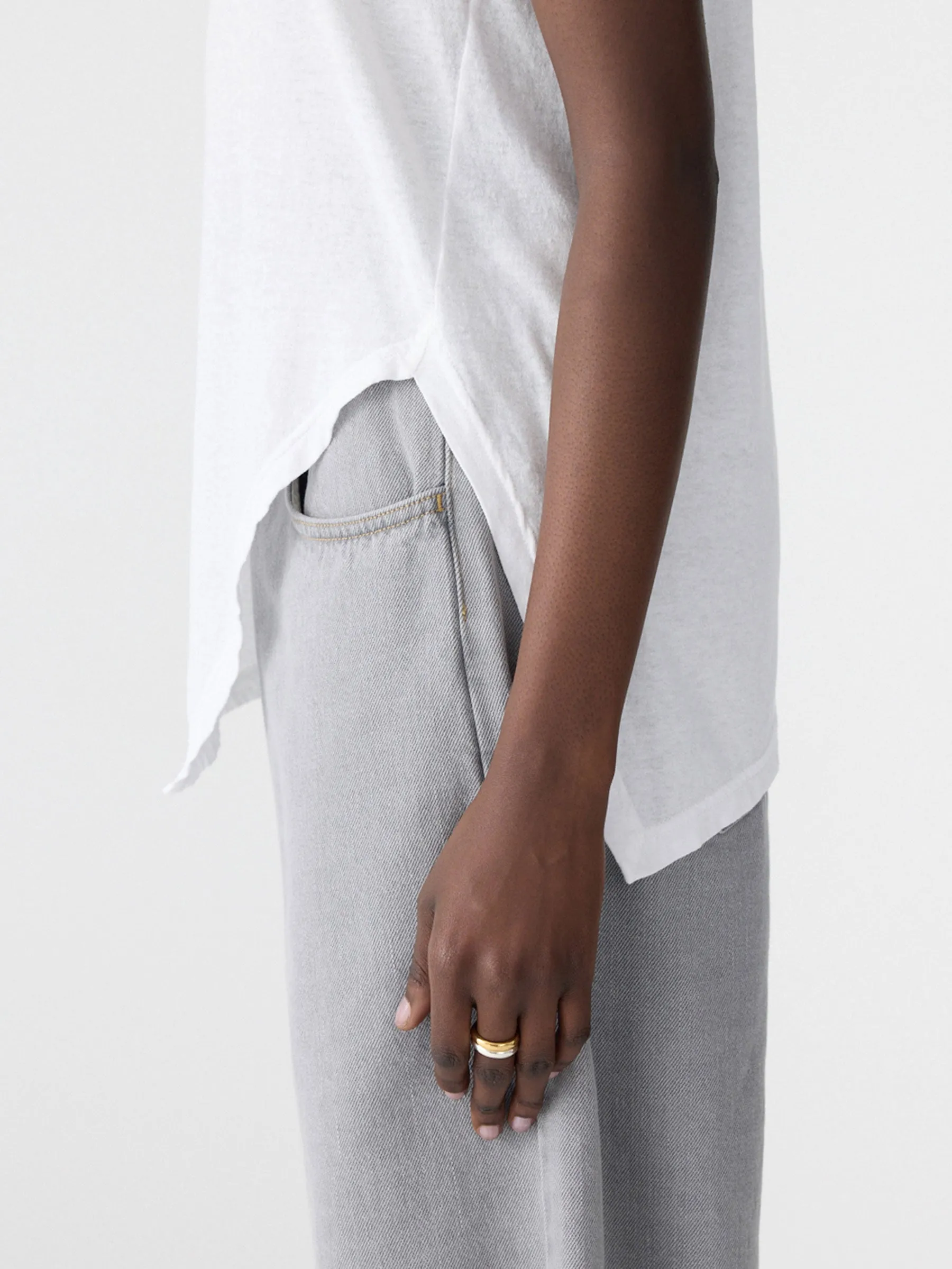 Asymmetric Crew Neck Tank sold by Bassike product image thumbnail 4