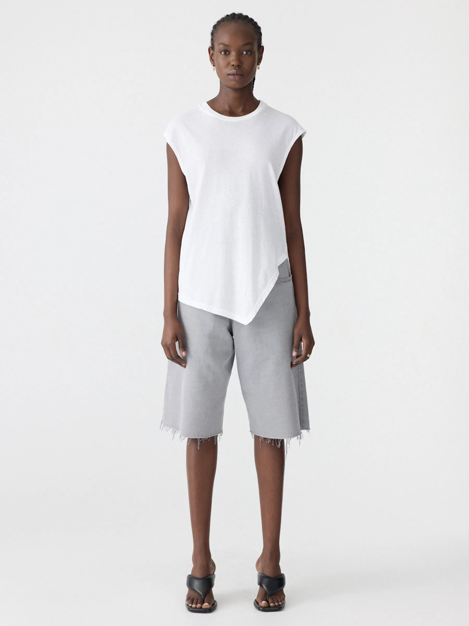Asymmetric Crew Neck Tank sold by Bassike