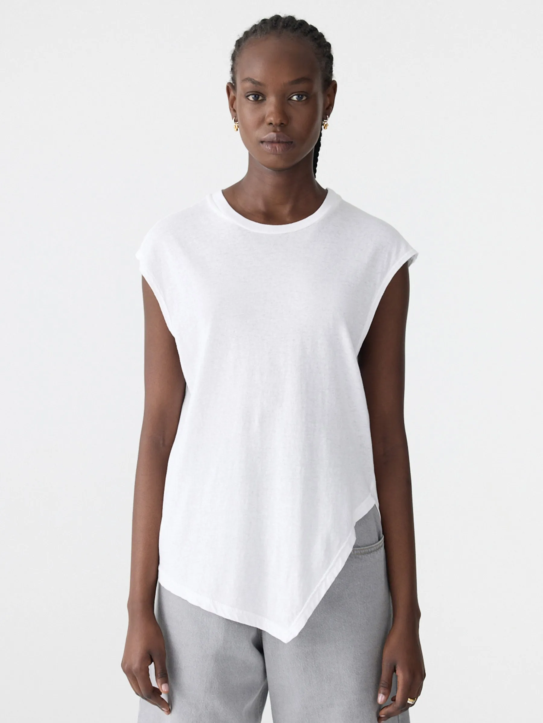 Asymmetric Crew Neck Tank sold by Bassike product image thumbnail 2