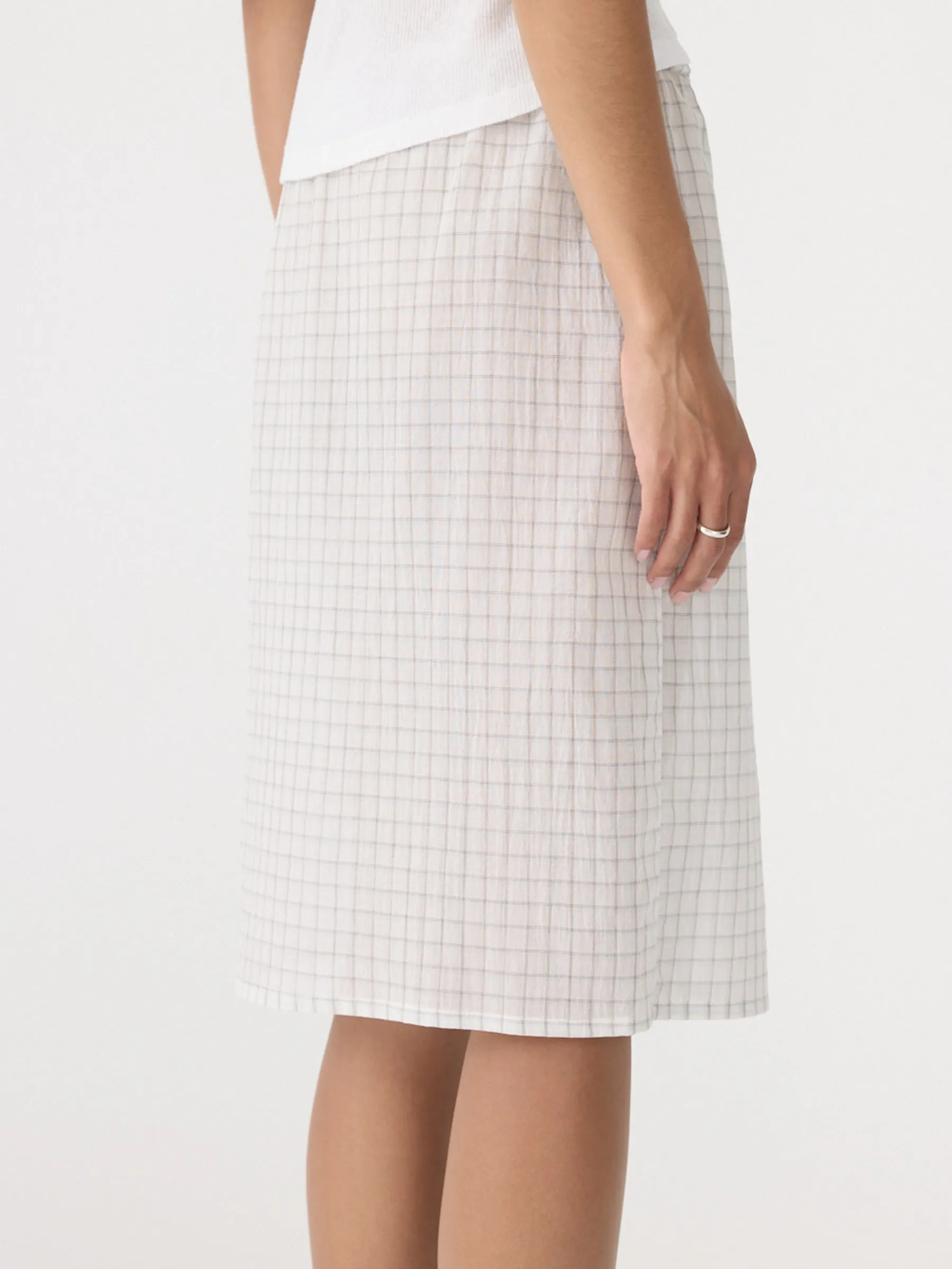 Fine Check Pull On Skirt sold by Bassike product image thumbnail 4