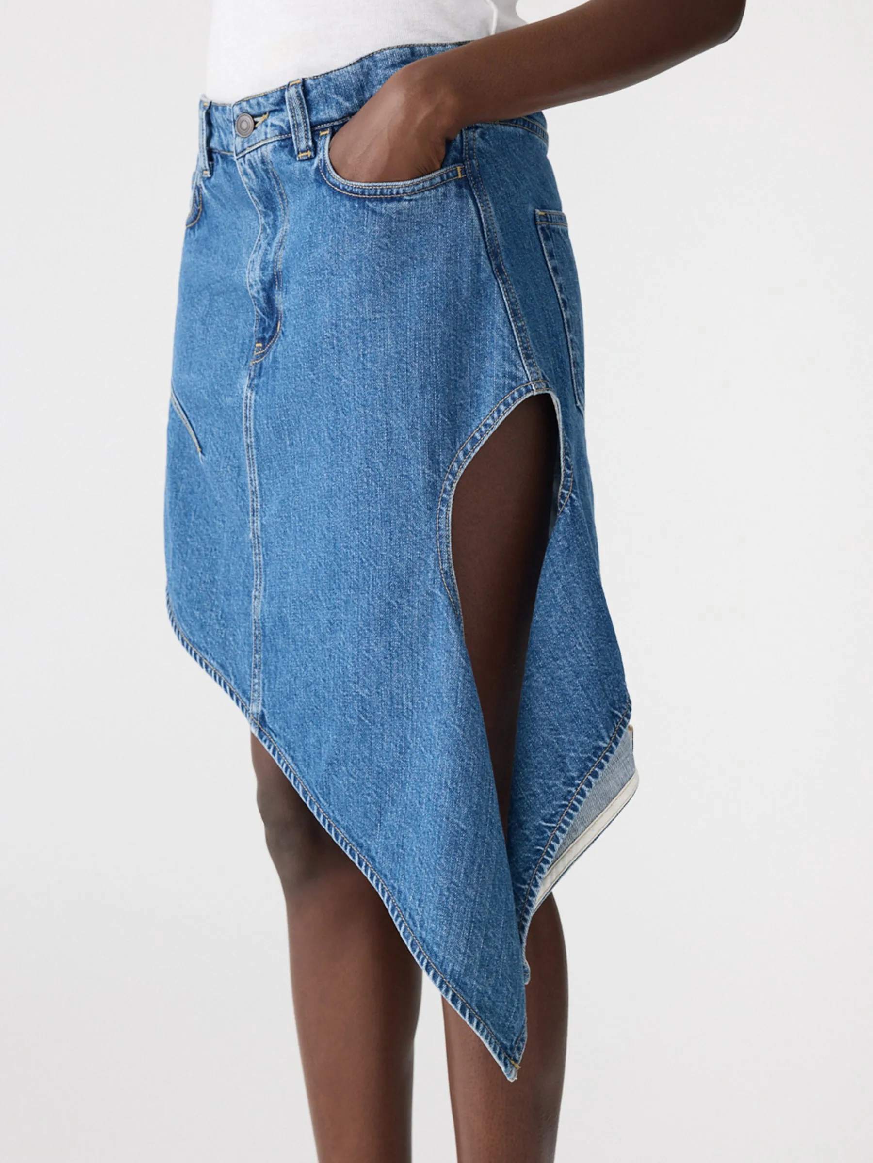 Deconstructed Denim Skirt sold by Bassike product image thumbnail 4