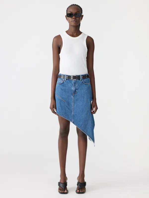 Deconstructed Denim Skirt sold by Bassike