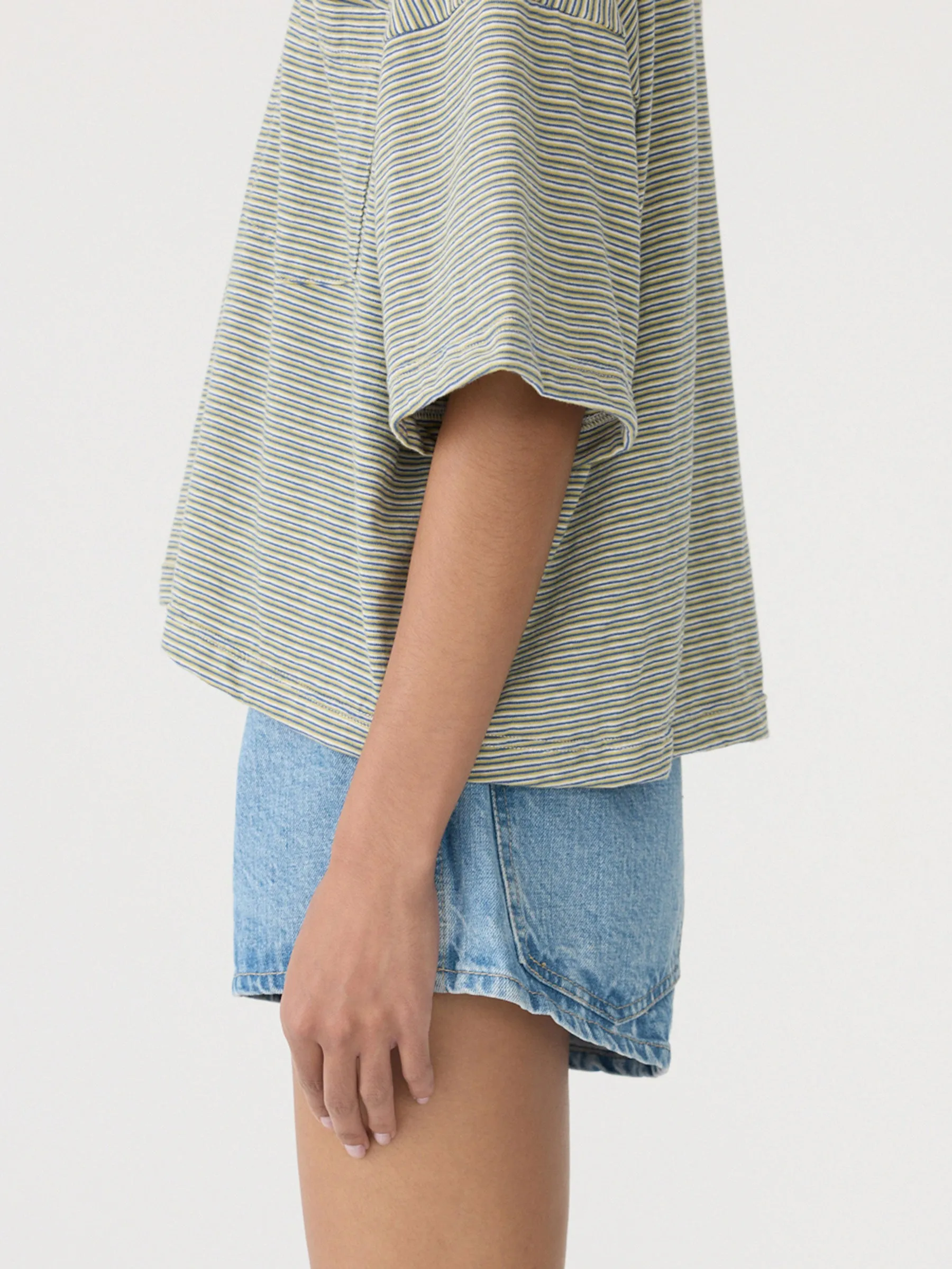 Stripe Boxy Pocket T-Shirt sold by Bassike product image thumbnail 4
