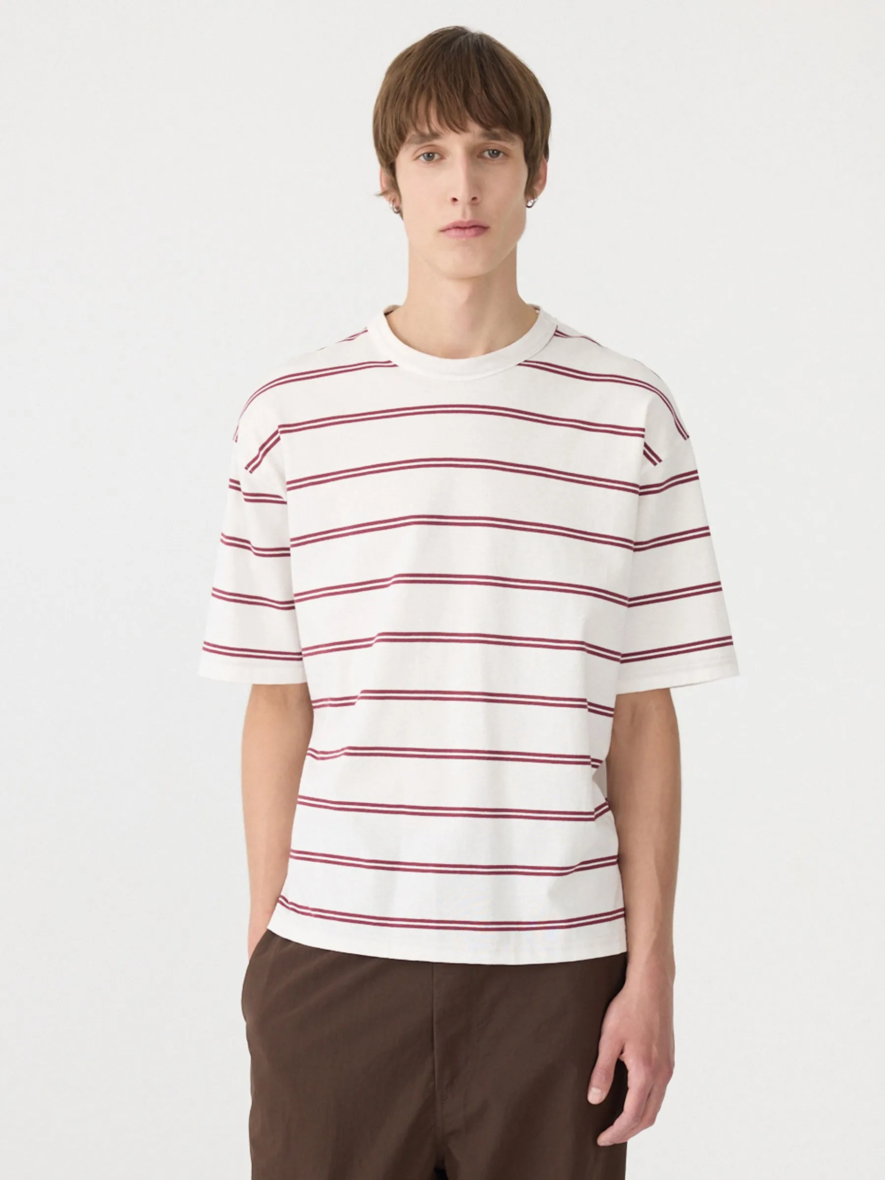 Universal Stripe Boxy T-Shirt sold by Bassike product image thumbnail 3