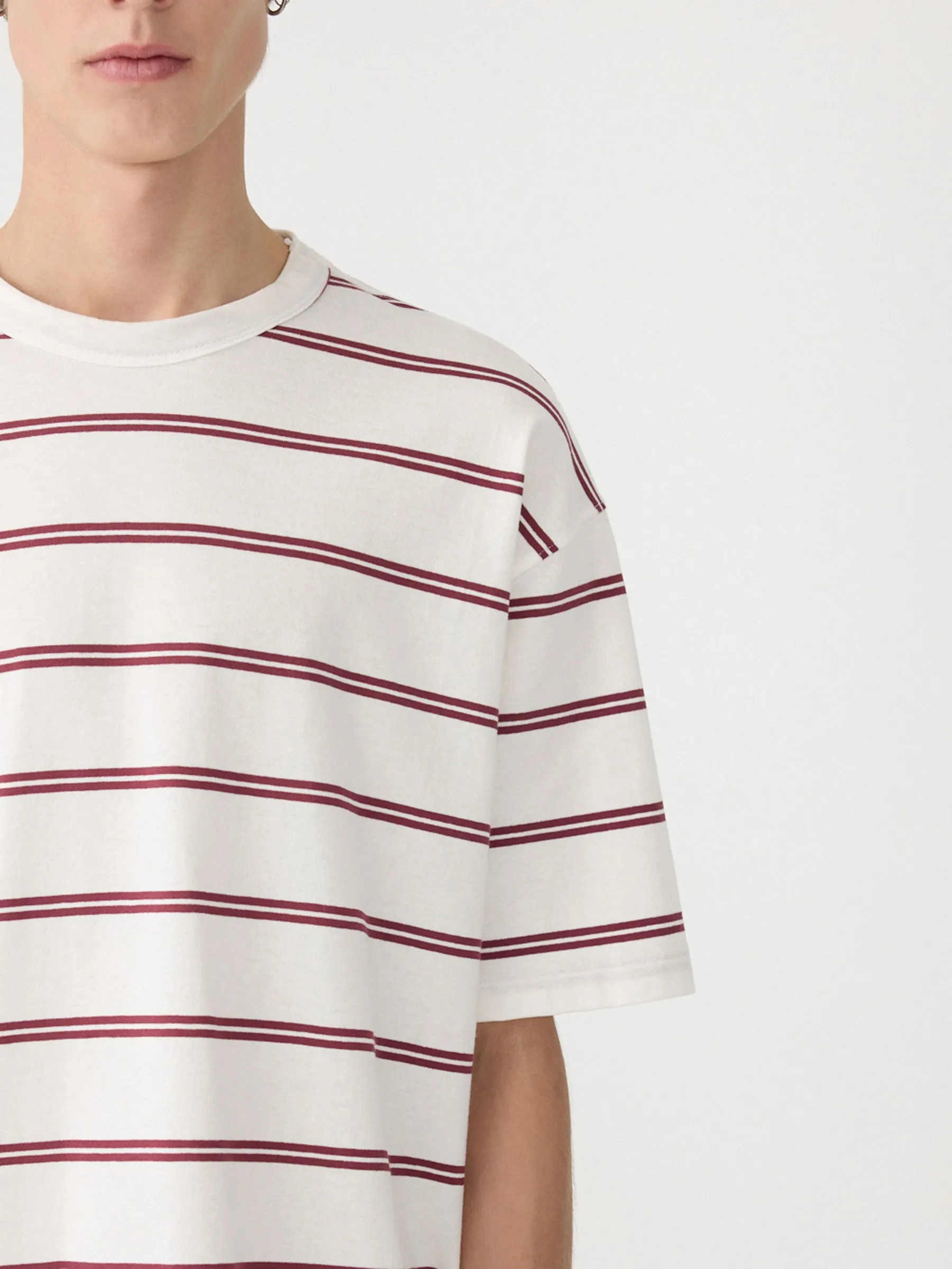 Universal Stripe Boxy T-Shirt sold by Bassike product image thumbnail 5