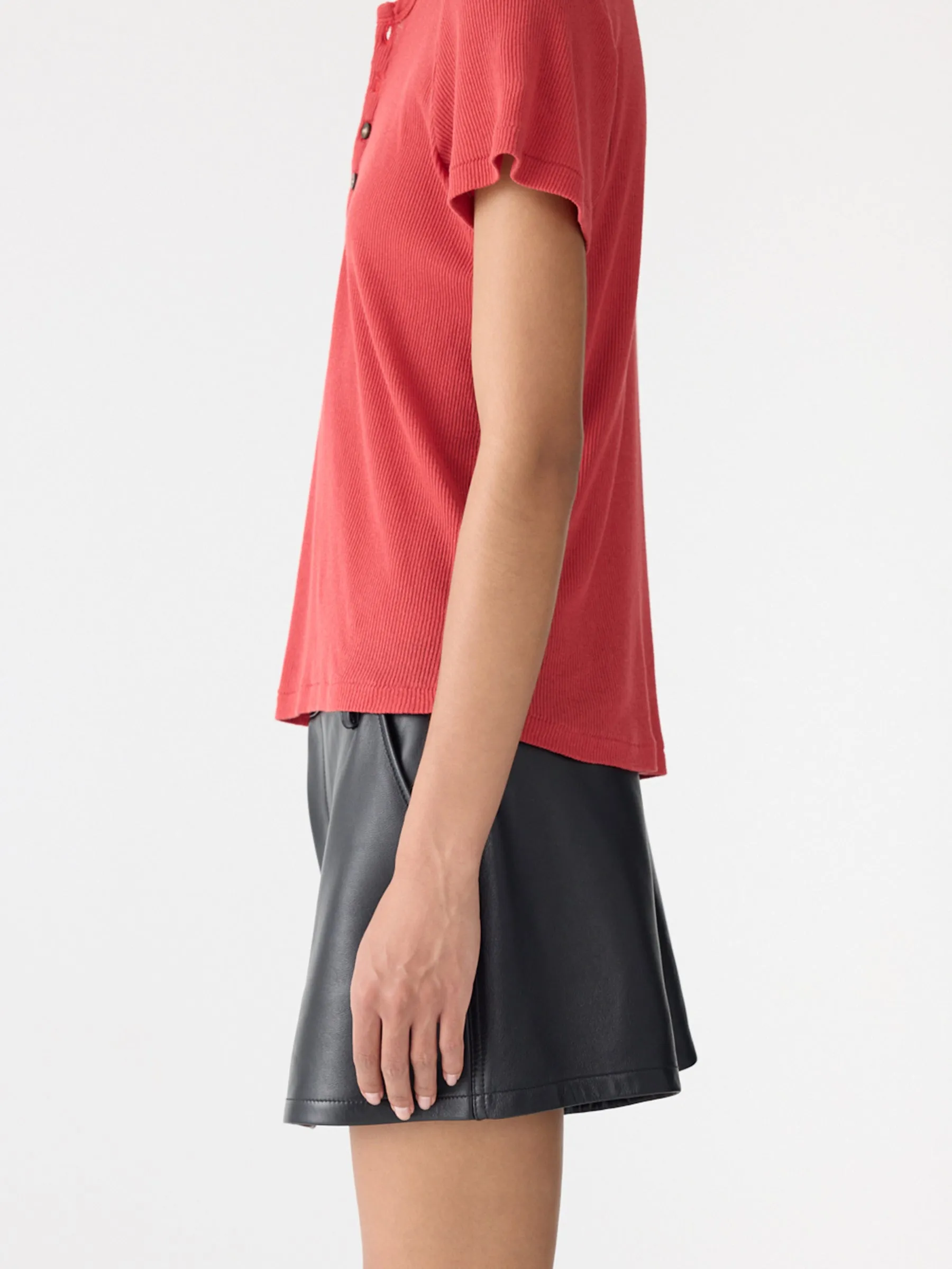 Sheer Rib Placket T-Shirt sold by Bassike product image thumbnail 4