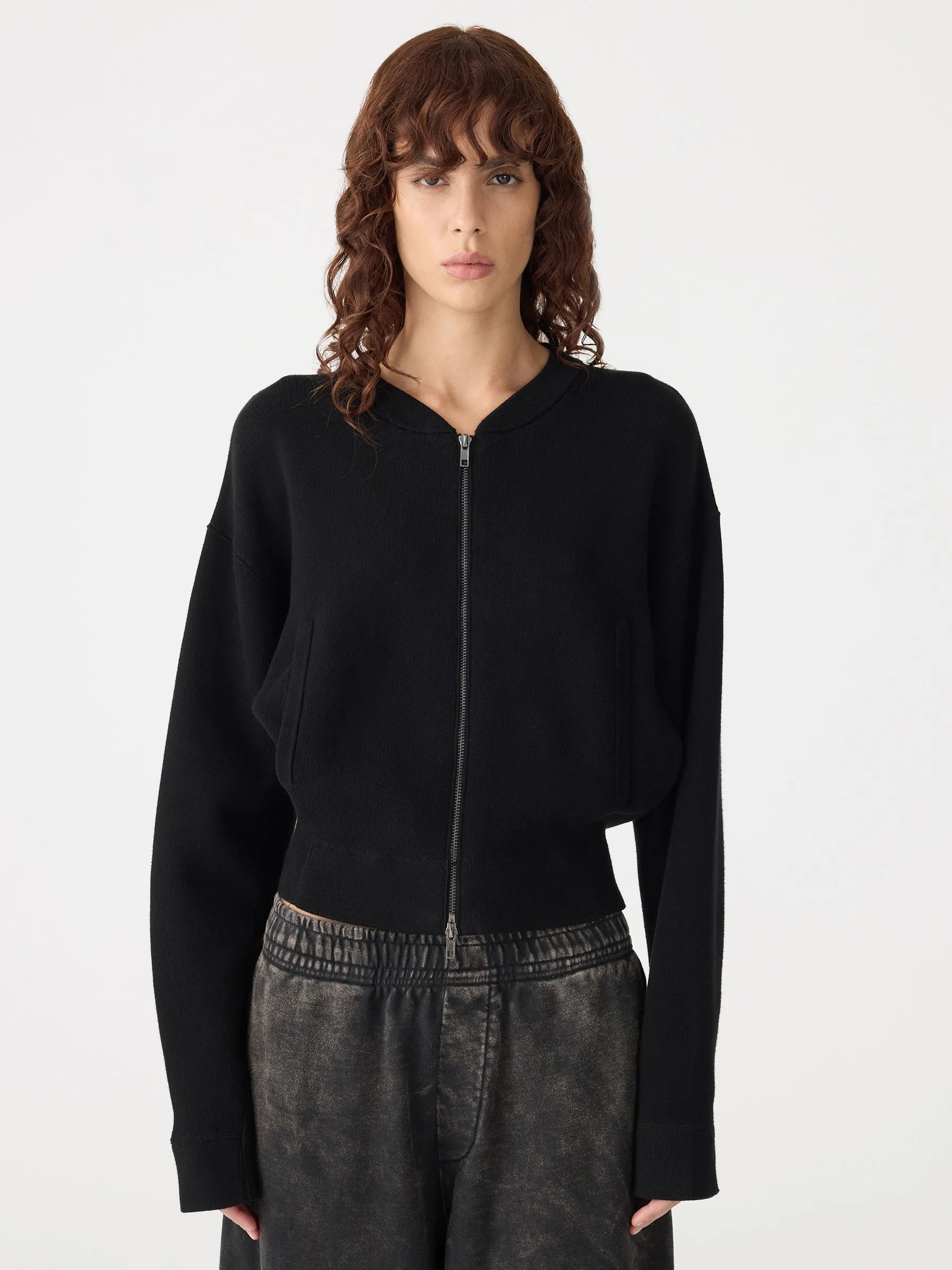 Cropped Knitted Zip Through sold by Bassike product image thumbnail 2