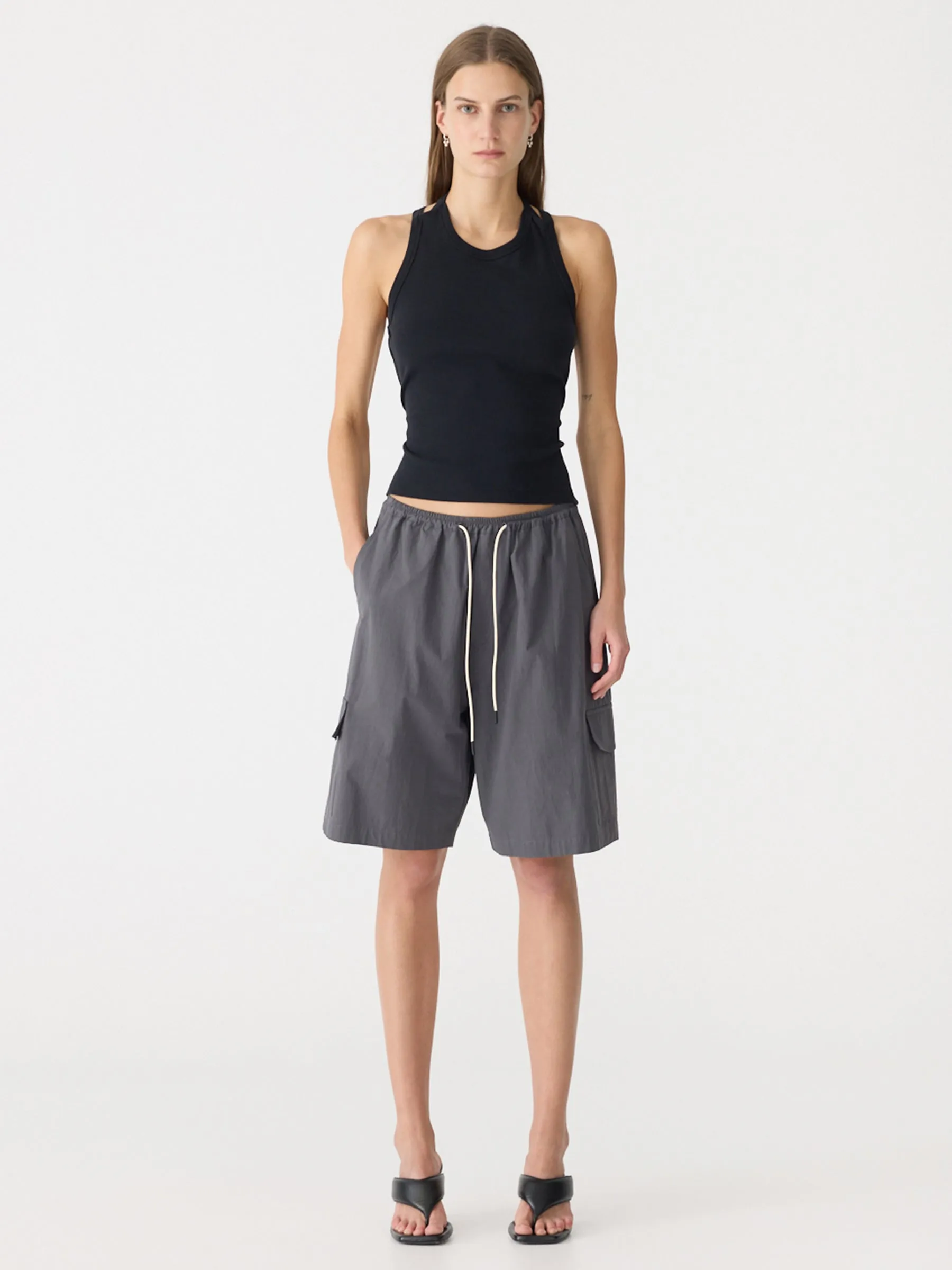 Crushed Cotton Cargo Short sold by Bassike