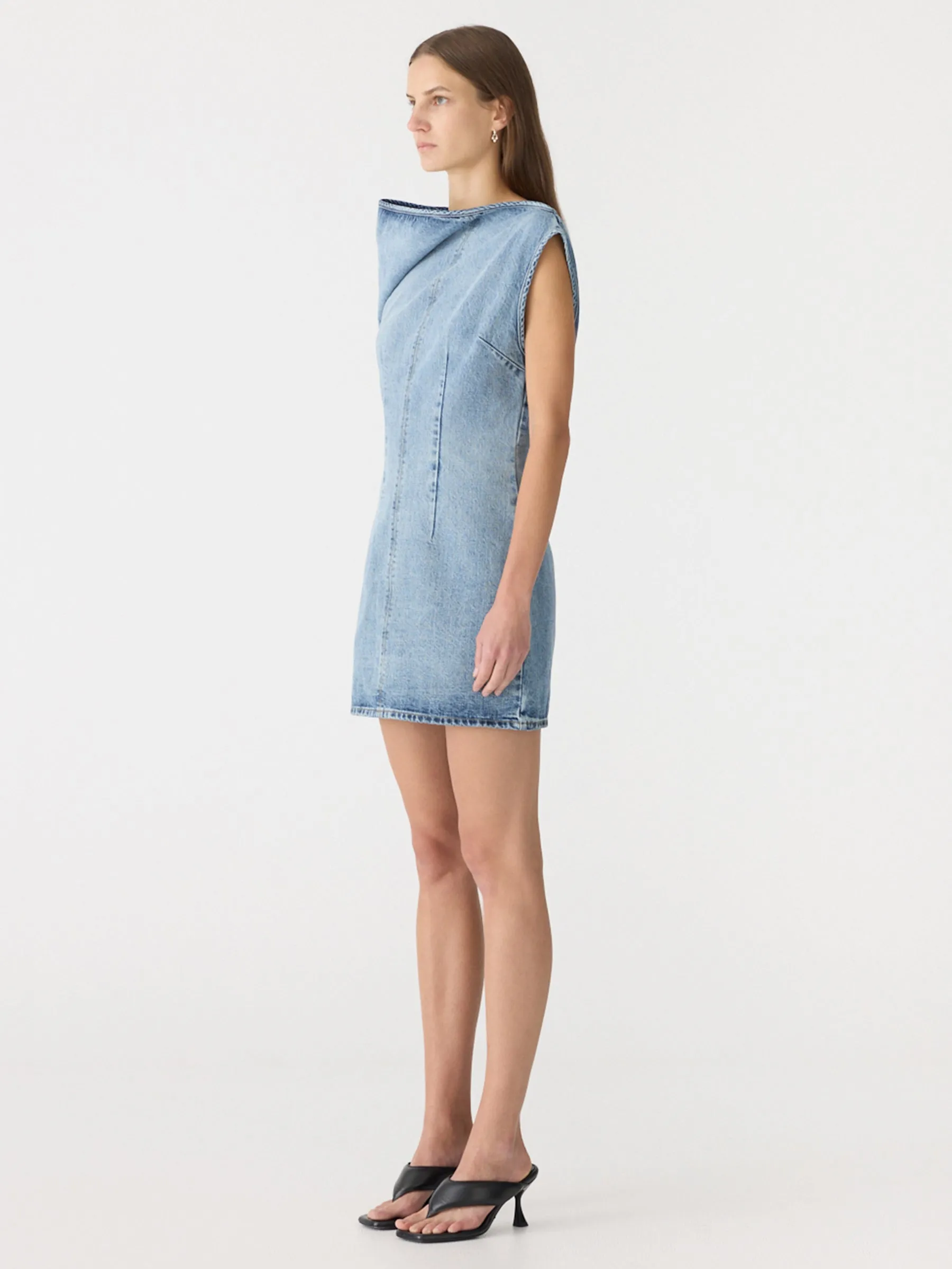 Off The Shoulder Denim Dress sold by Bassike product image thumbnail 2