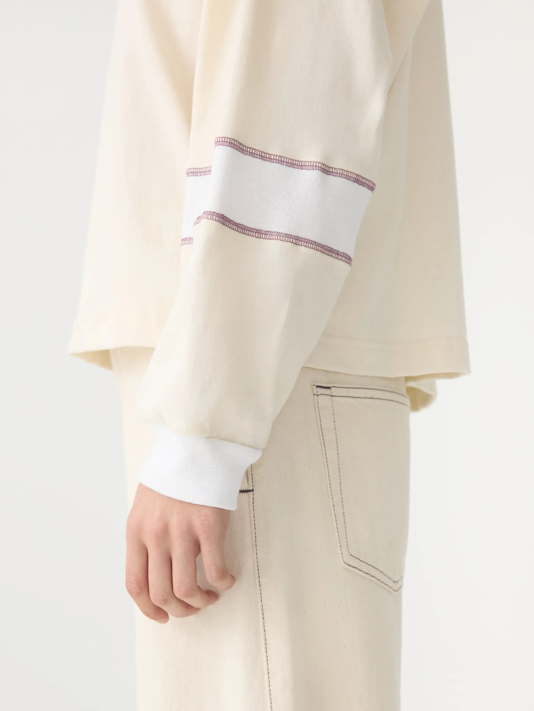 Long Sleeve Slouch Paneled T-Shirt sold by Bassike product image thumbnail 5