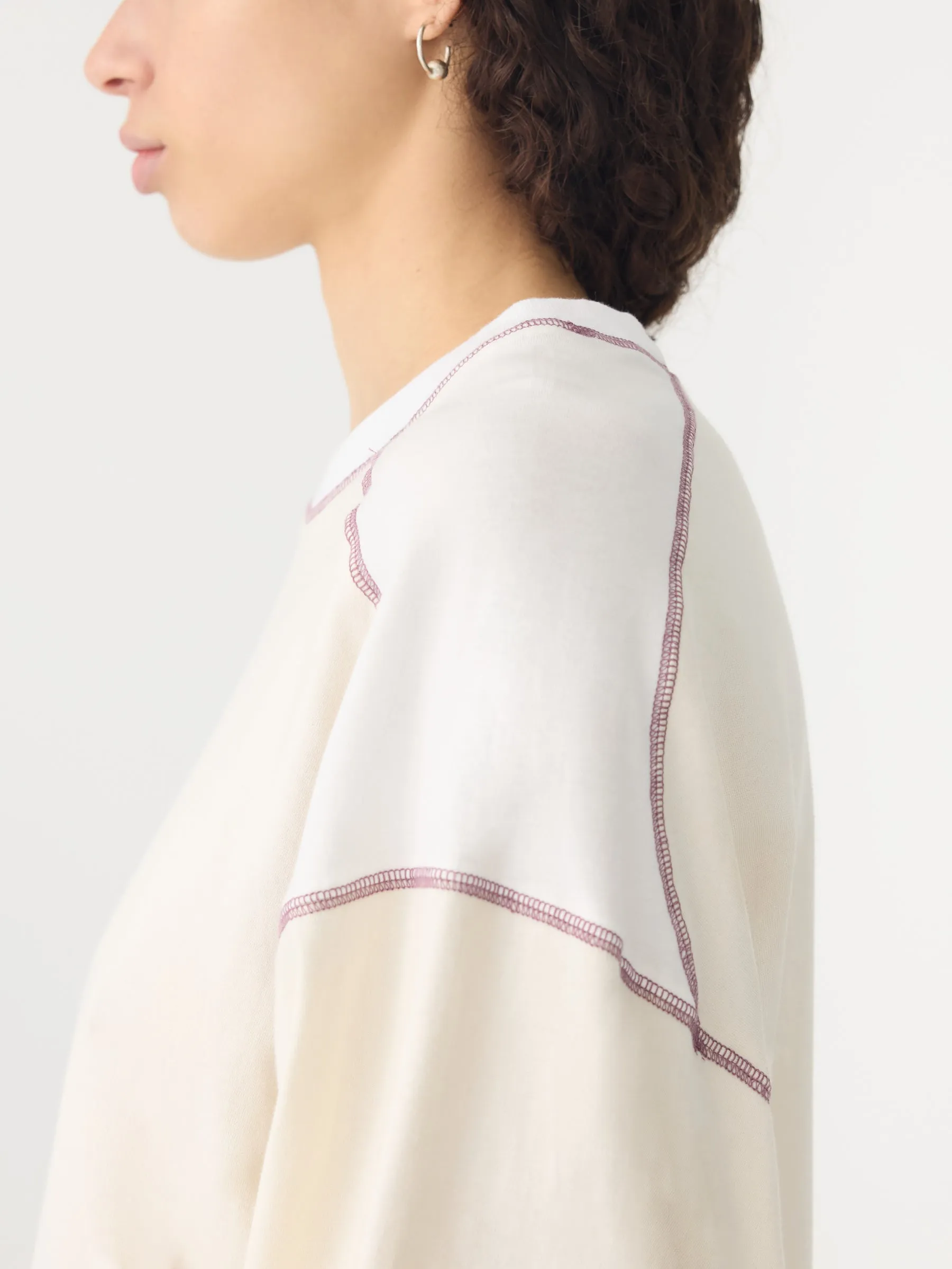 Long Sleeve Slouch Paneled T-Shirt sold by Bassike product image thumbnail 3