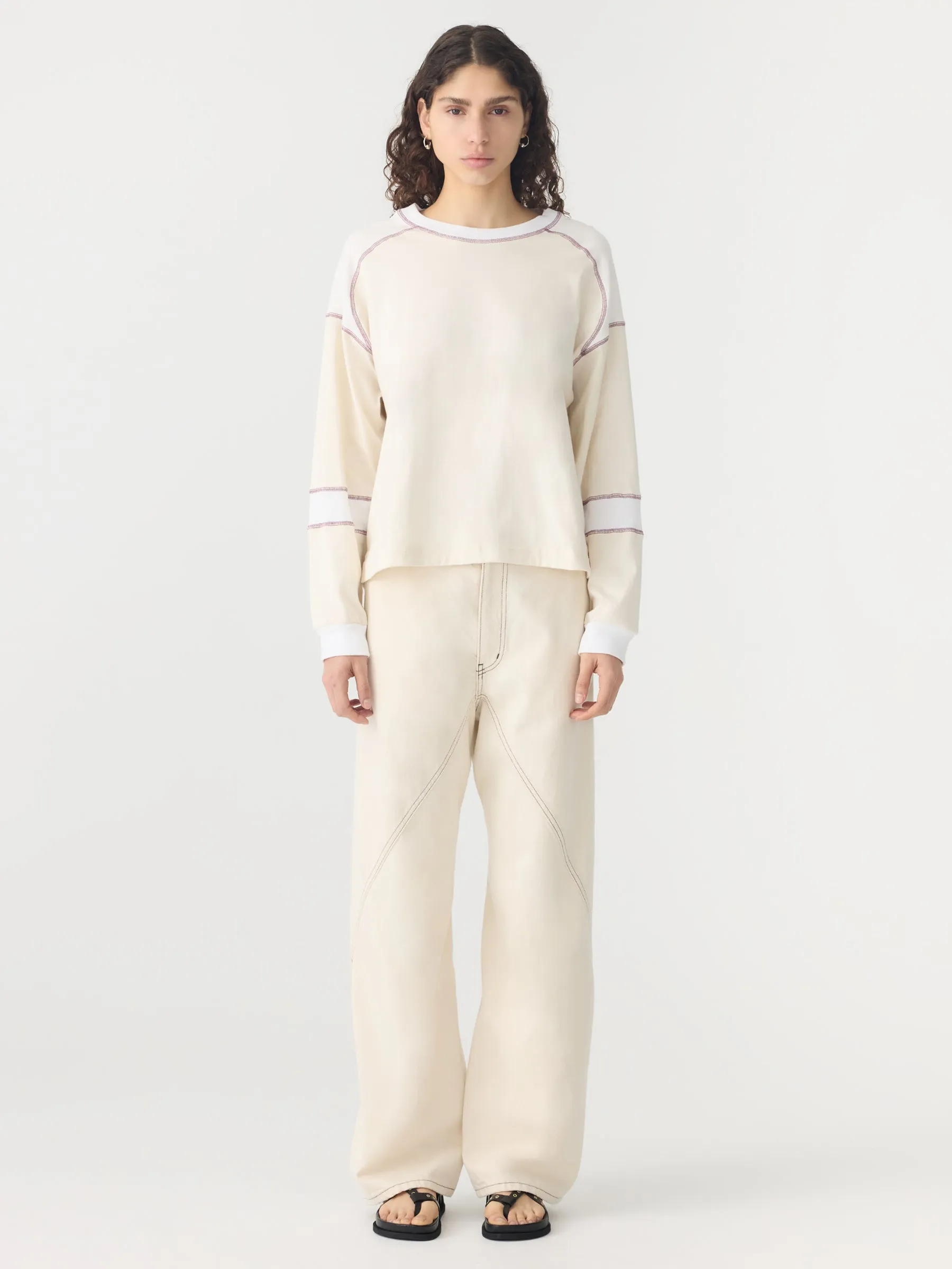 Long Sleeve Slouch Paneled T-Shirt sold by Bassike