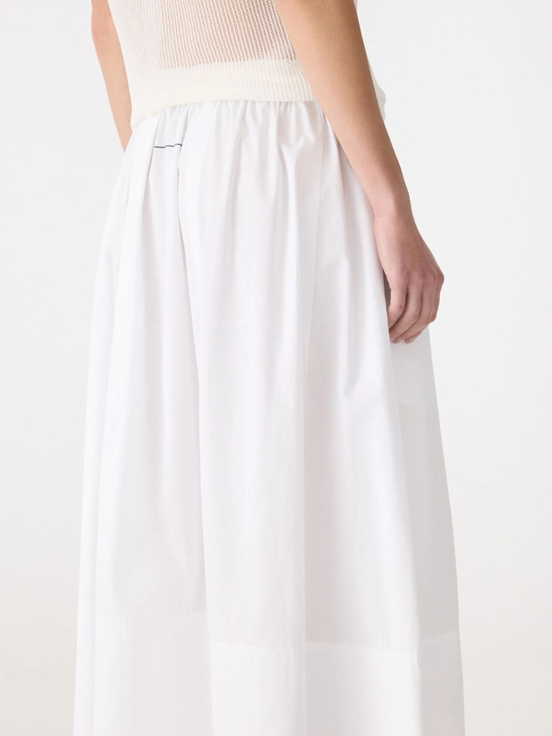 Cotton Gathered Longline Skirt sold by Bassike product image thumbnail 4
