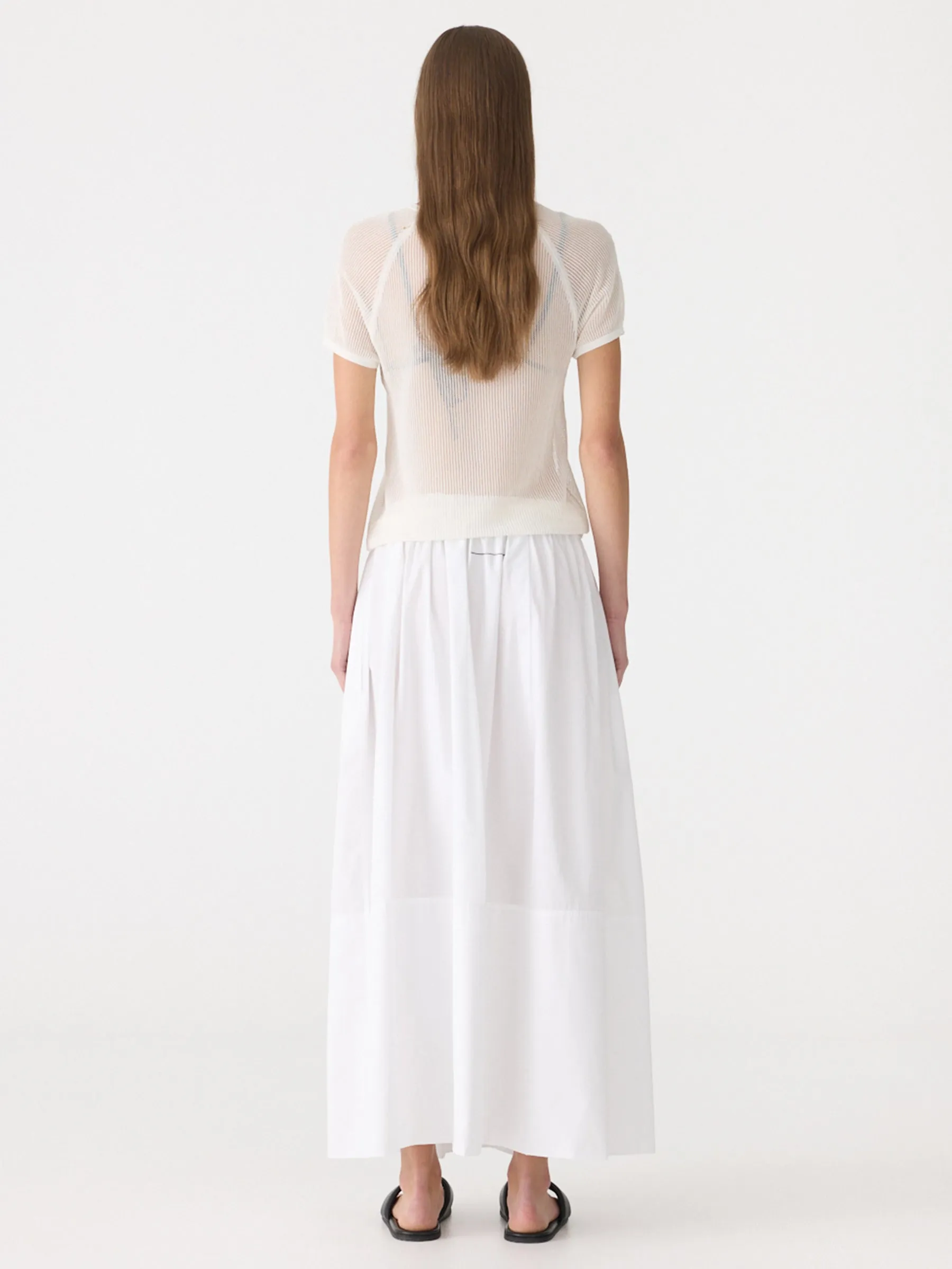 Cotton Gathered Longline Skirt sold by Bassike product image thumbnail 5