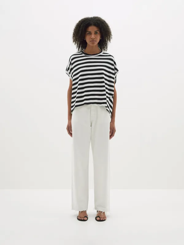 stripe slouch circle tank sold by Bassike