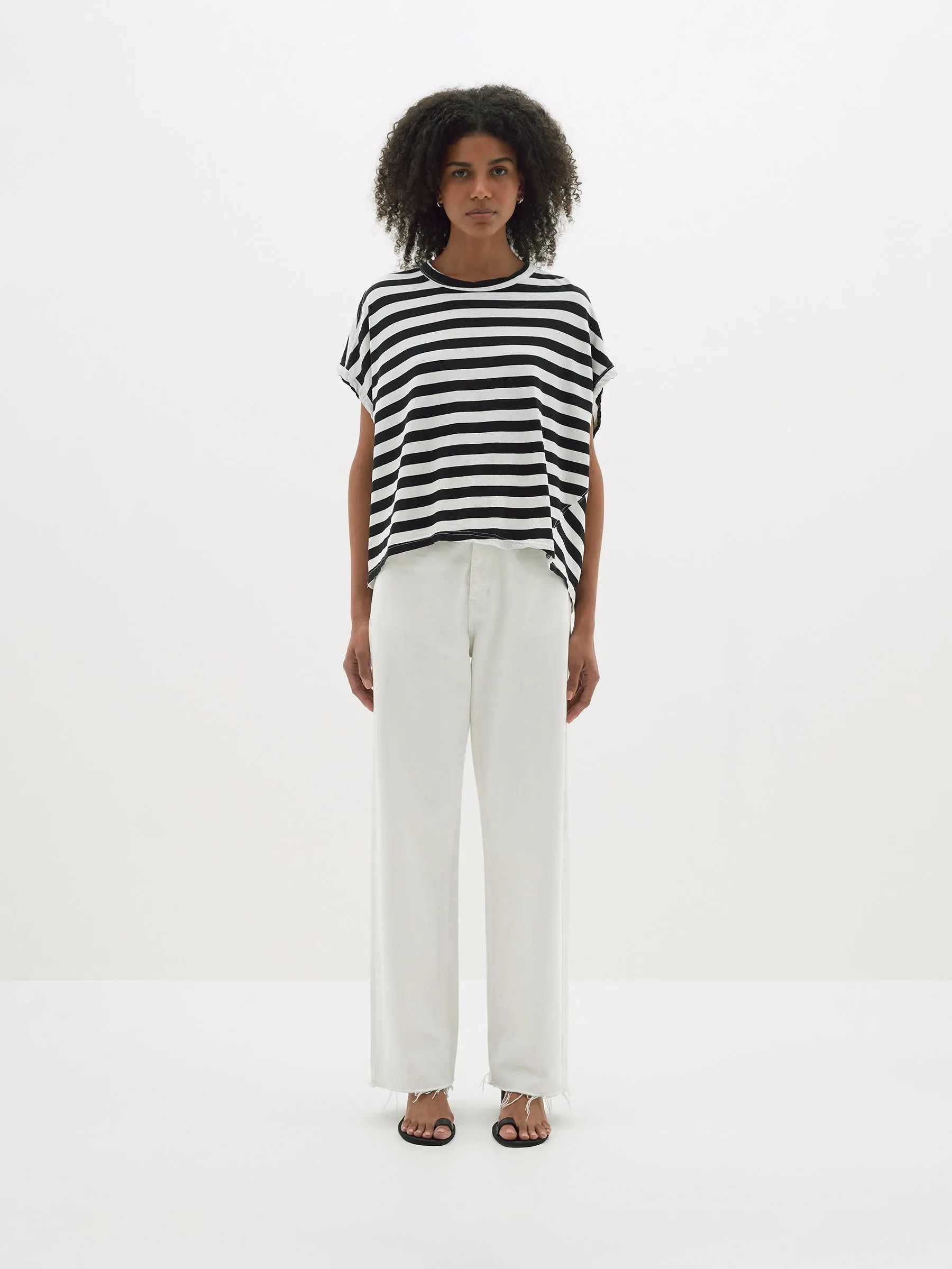 stripe slouch circle tank sold by Bassike