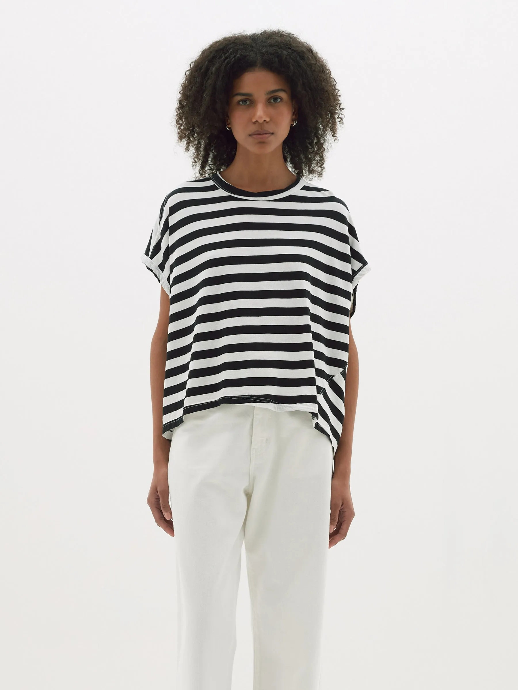 stripe slouch circle tank sold by Bassike product image thumbnail 2