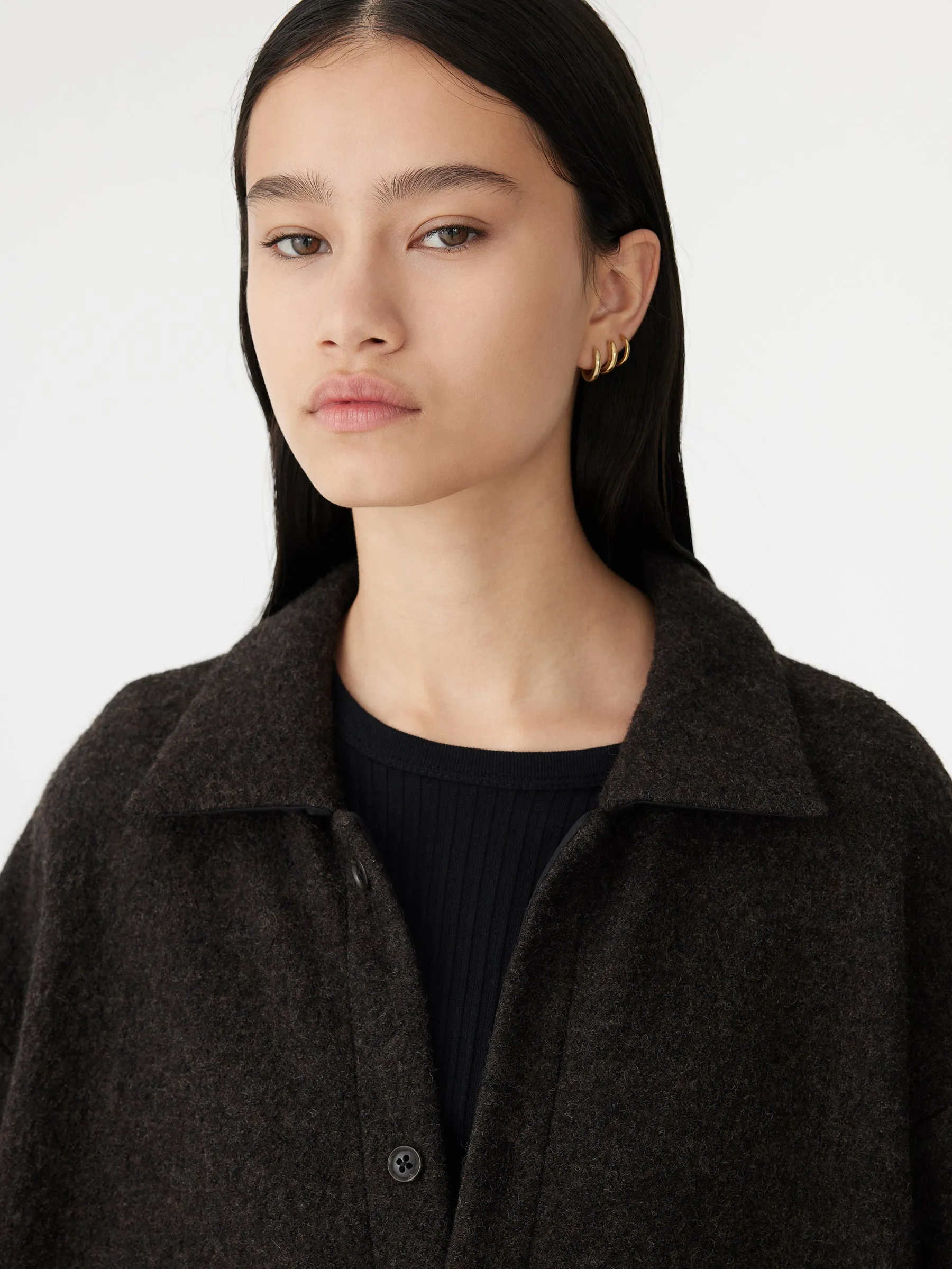 oversized woollen shirt sold by Bassike product image thumbnail 4