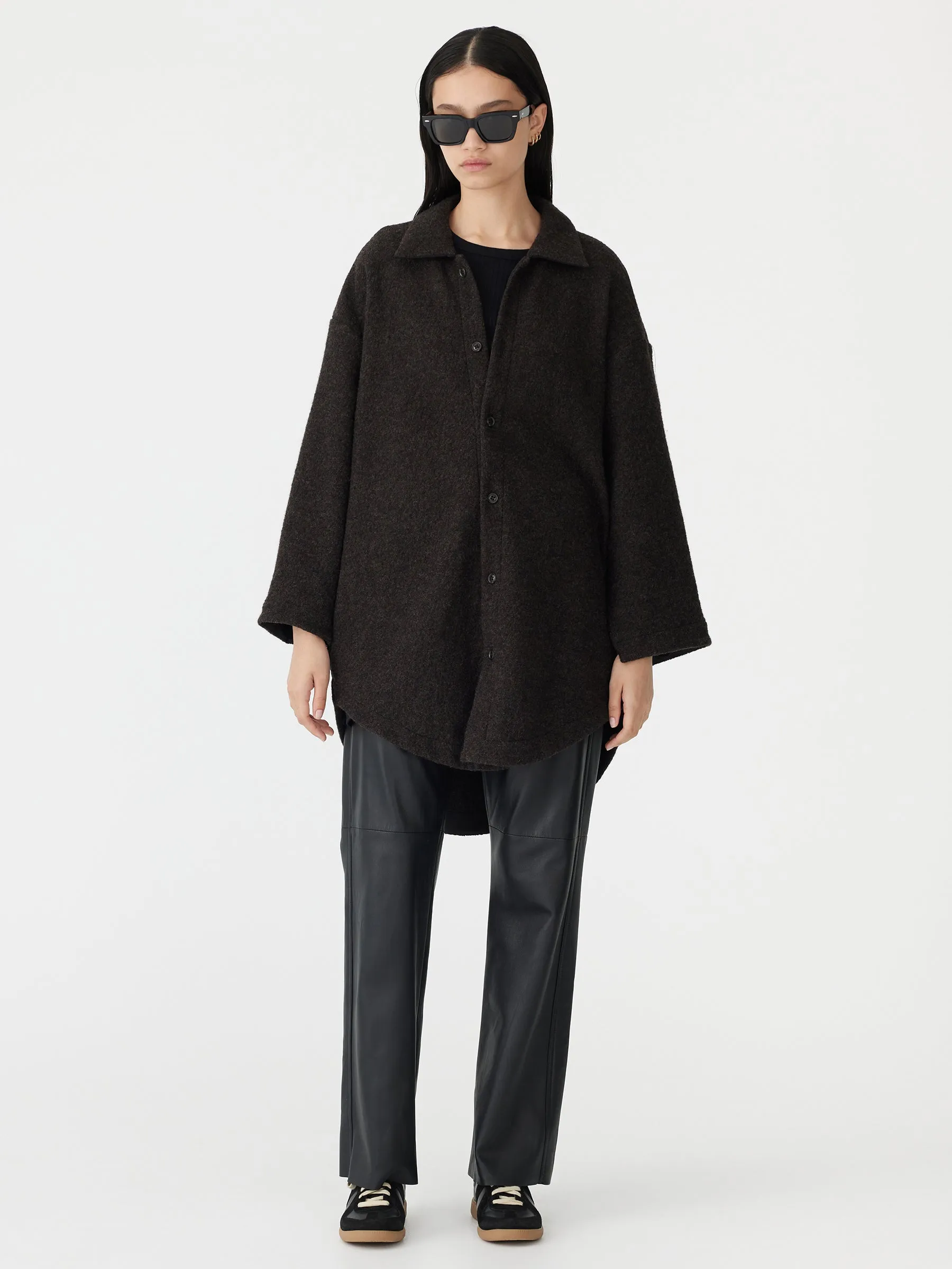 oversized woollen shirt sold by Bassike