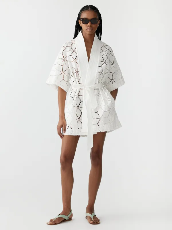 Cotton Lace Wrap Dress sold by Bassike