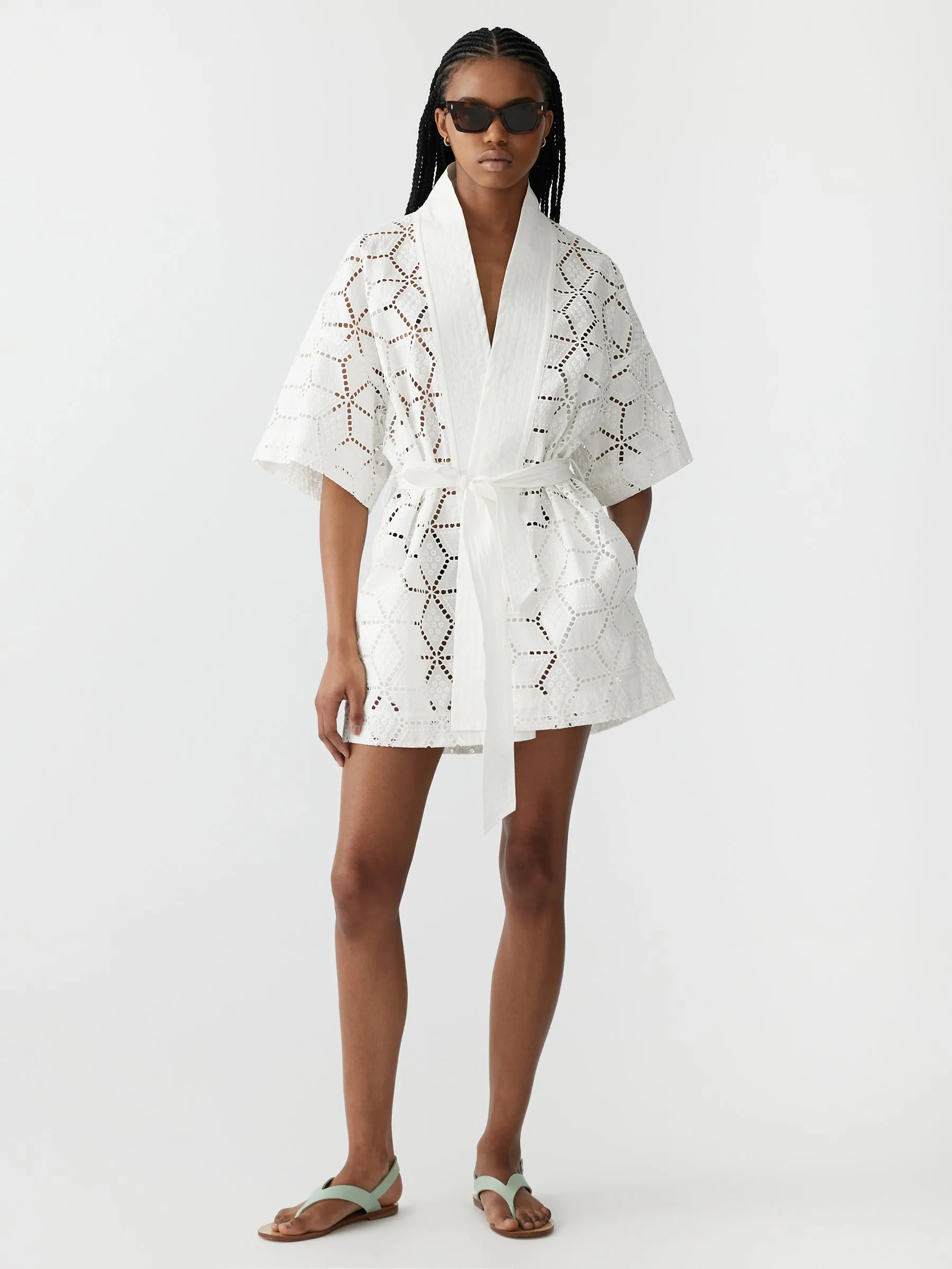 Cotton Lace Wrap Dress sold by Bassike