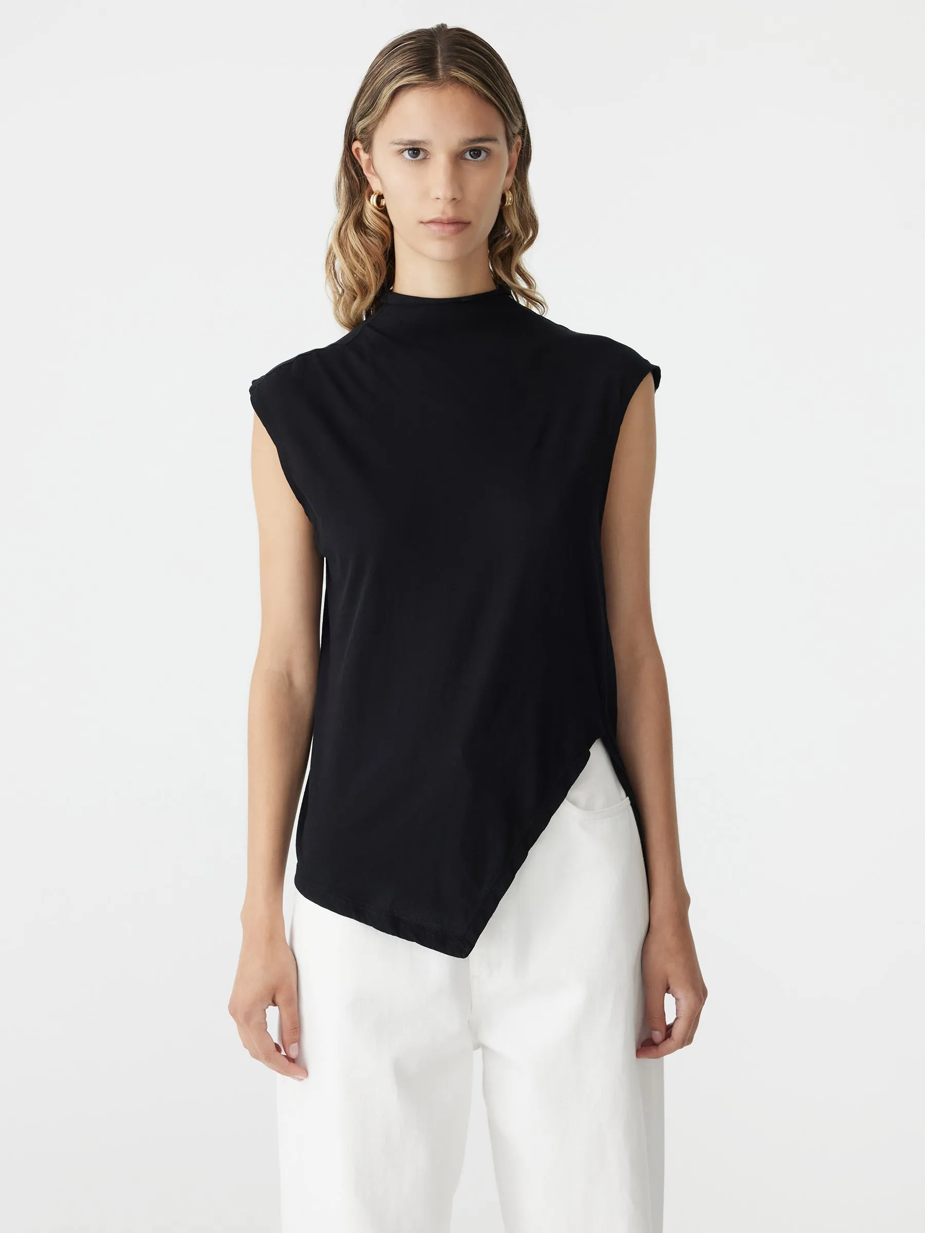 Asymmetric Raised Neck Tank sold by Bassike product image thumbnail 2