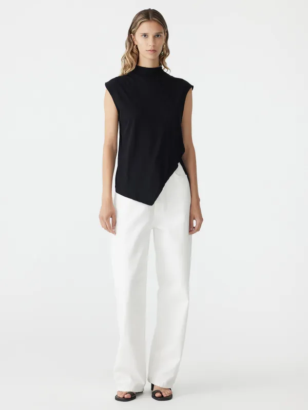 Asymmetric Raised Neck Tank sold by Bassike
