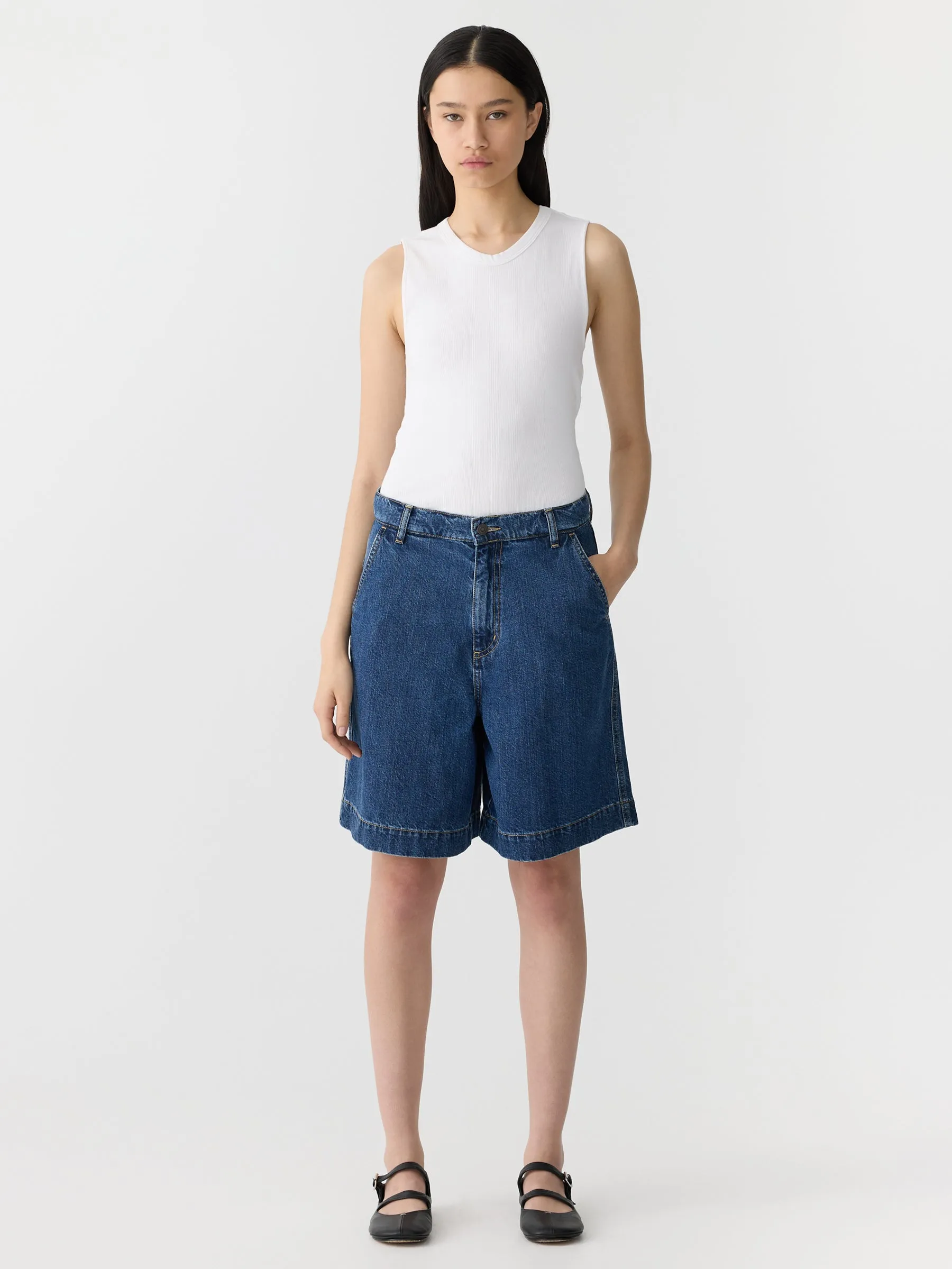 Denim Bermuda Short sold by Bassike