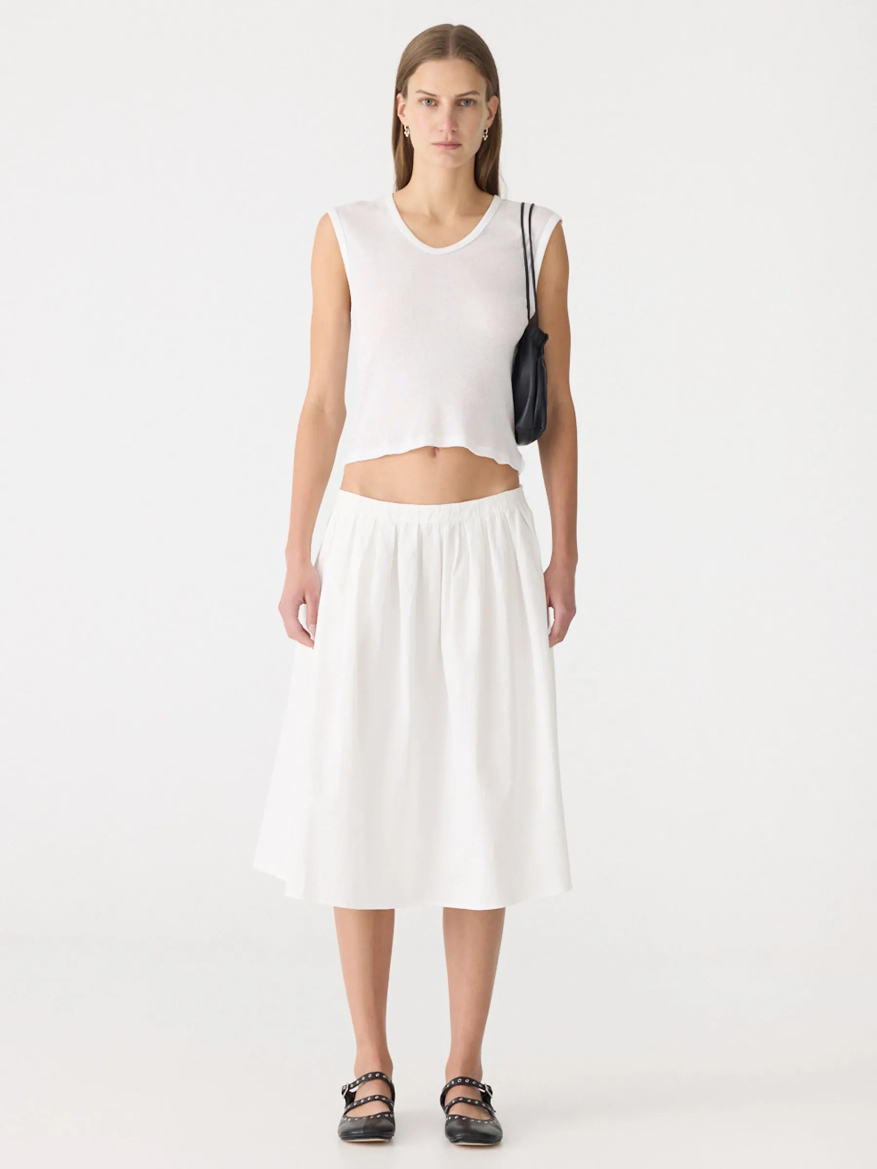 Crushed Cotton Gathered Skirt sold by Bassike product image thumbnail 5