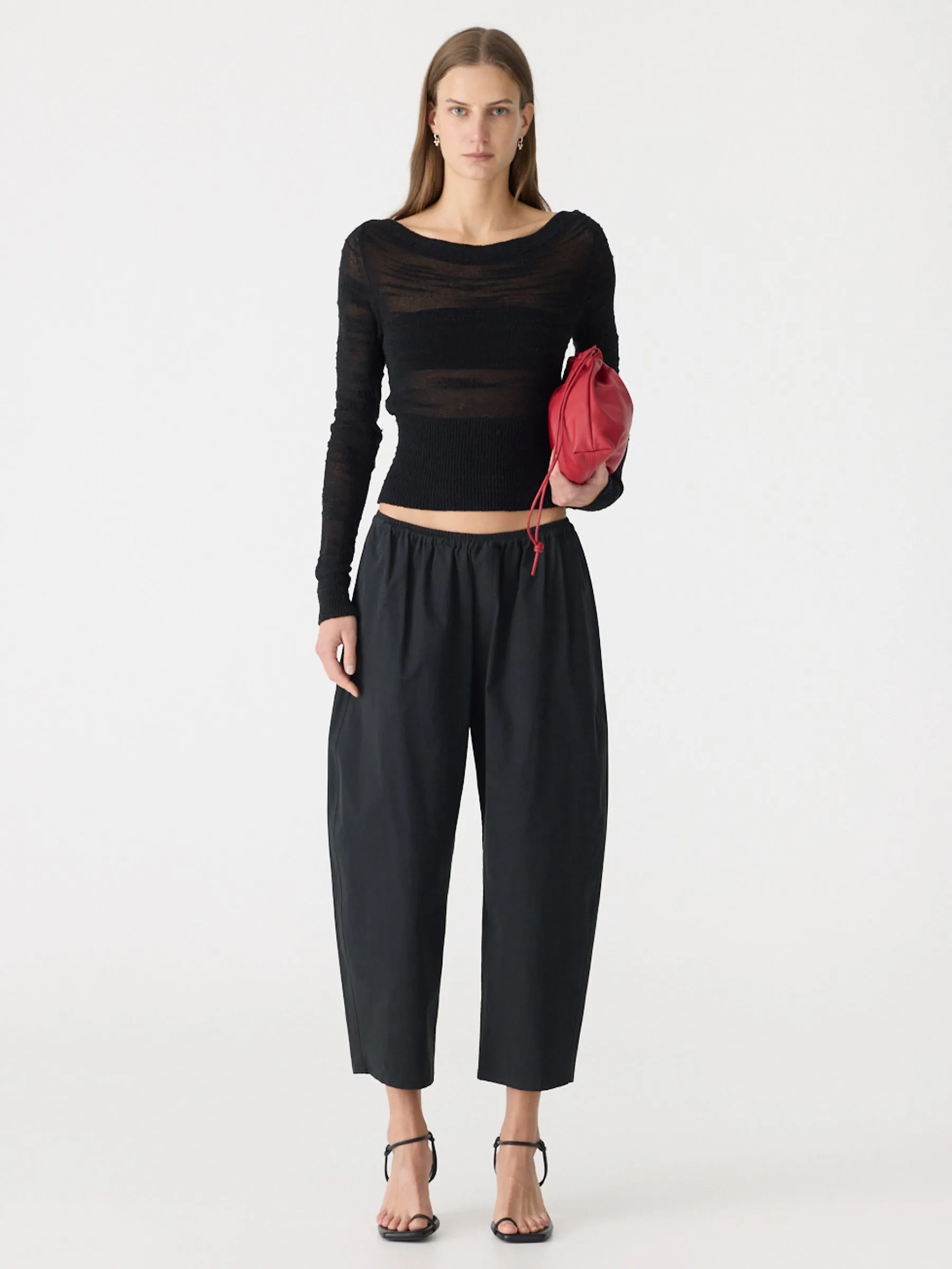 Cotton Crop Gathered Pant sold by Bassike