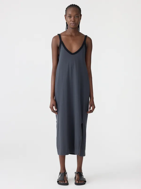 Contrast V-Neck Slip Dress sold by Bassike
