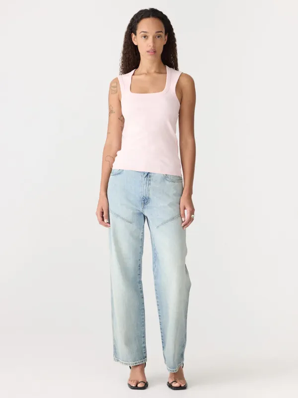 Low Scooped Rib Tank sold by Bassike